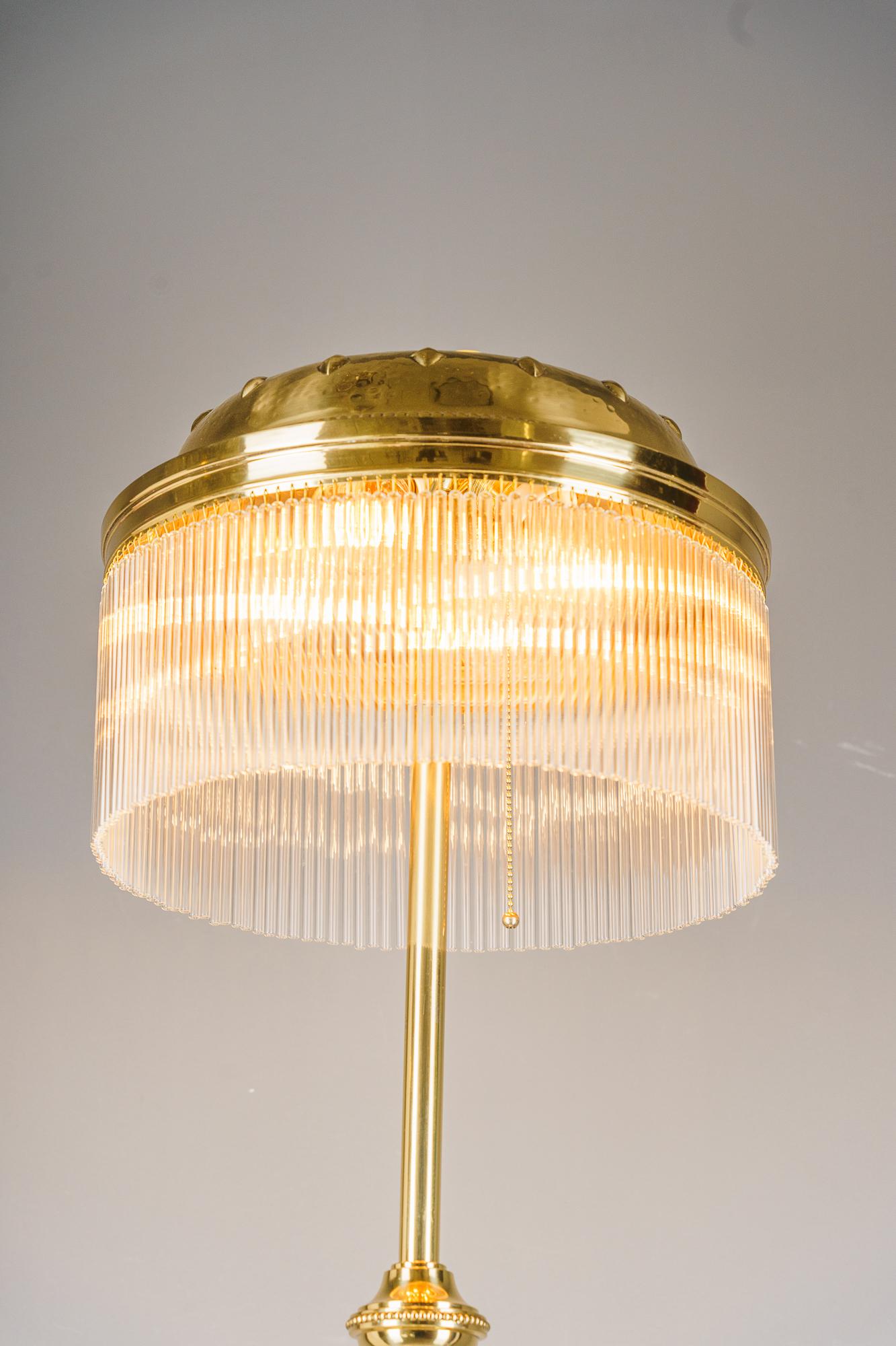 Adjustable art deco floor lamp with opaline glass stones on the shade 1920s For Sale 7
