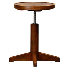Adjustable Art Deco Stool in stained beech wood by Fritz Hansen, Denmark 1930s