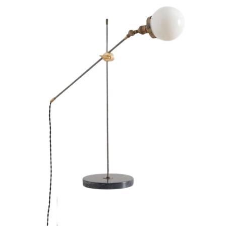 Adjustable Art Deco Table Lamp in Black Marble