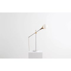 Lampe de table Art déco réglable en marbre blanc