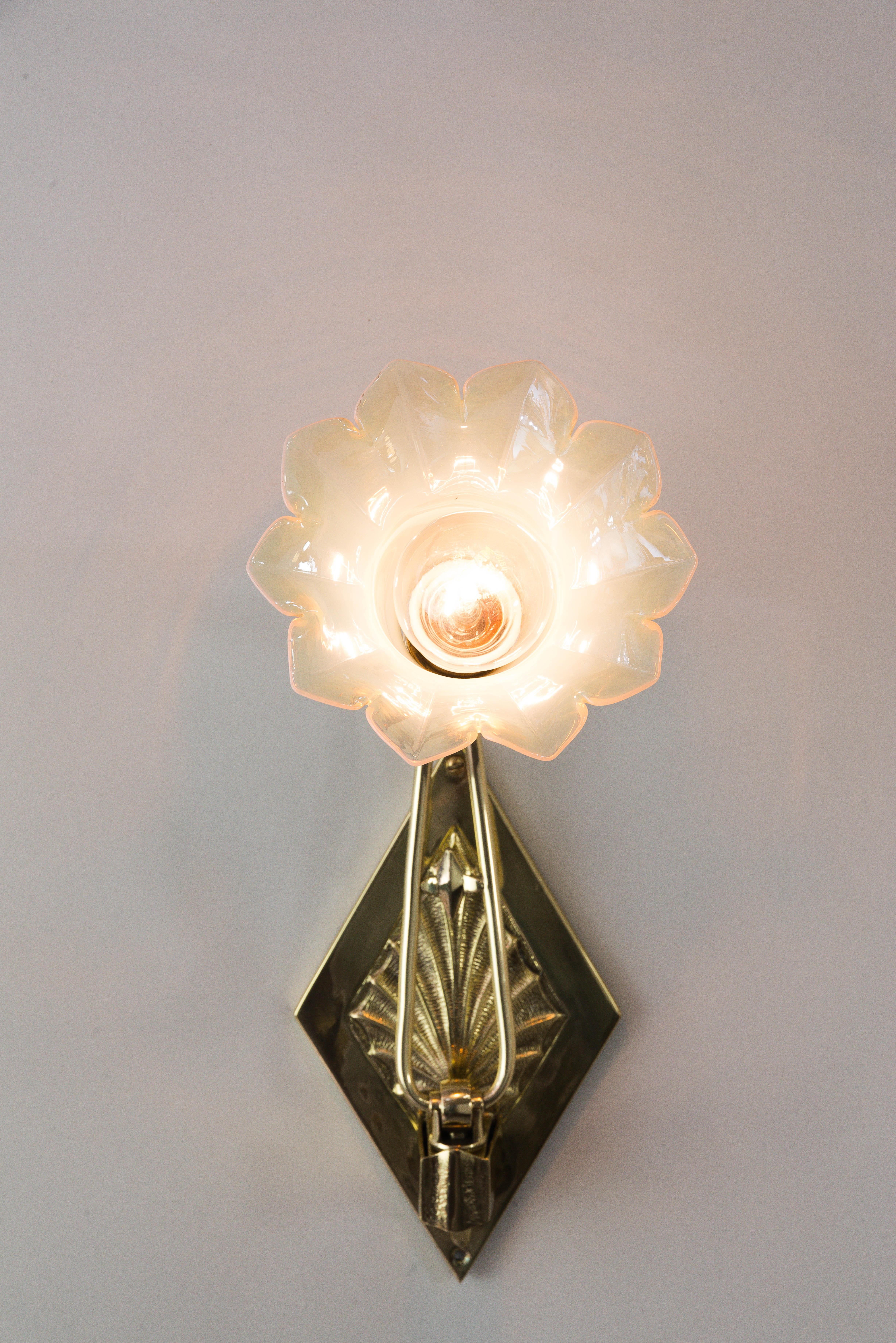 Adjustable Art Deco Wall Lamp circa 1920s with Opaline Glass Shade 11