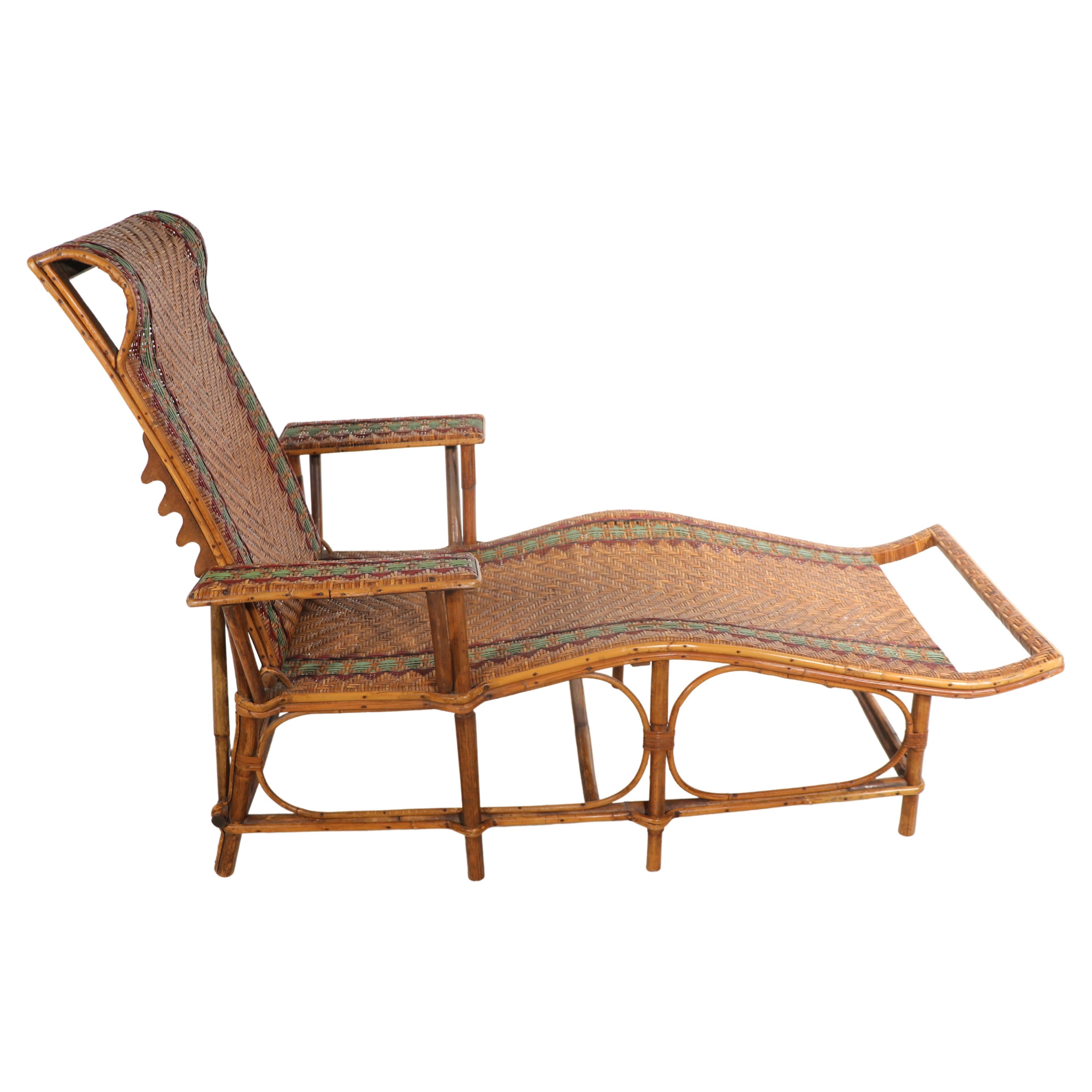 Set of Four Bamboo and Wicker Armchairs after Parzinger For Sale at 1stDibs