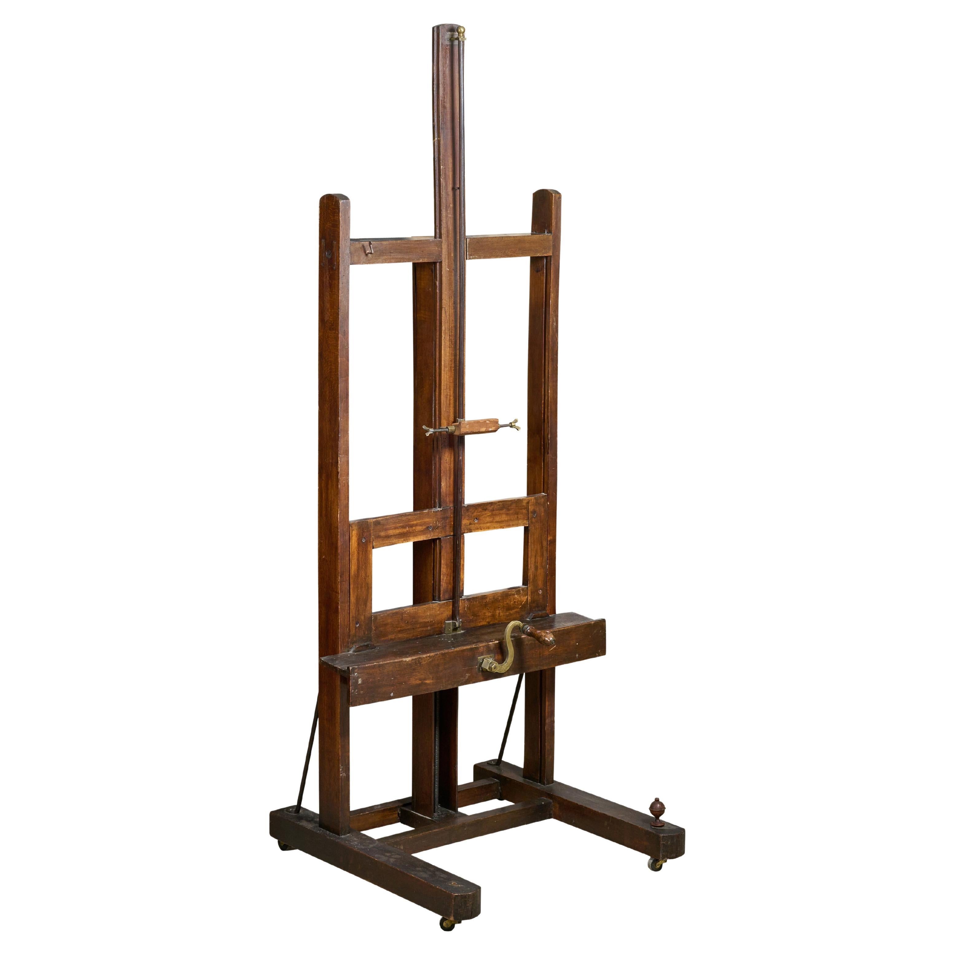 Mexican Early 1950 Wood Adjustable Artist Easel and Table For Sale at  1stDibs