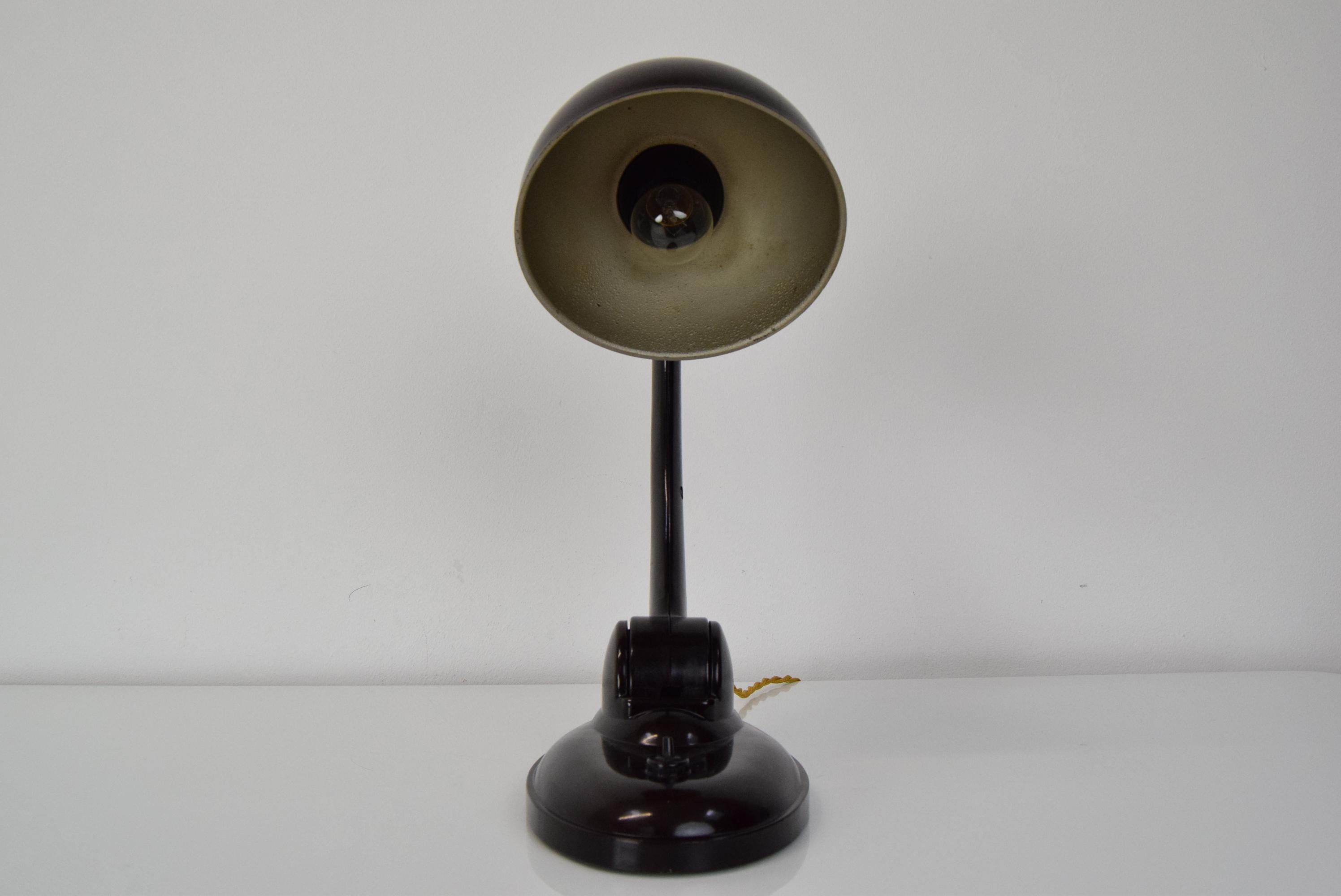 Czech Adjustable Bakelite Table Lamp, by Eric Kirkman Cole, 1940's For Sale