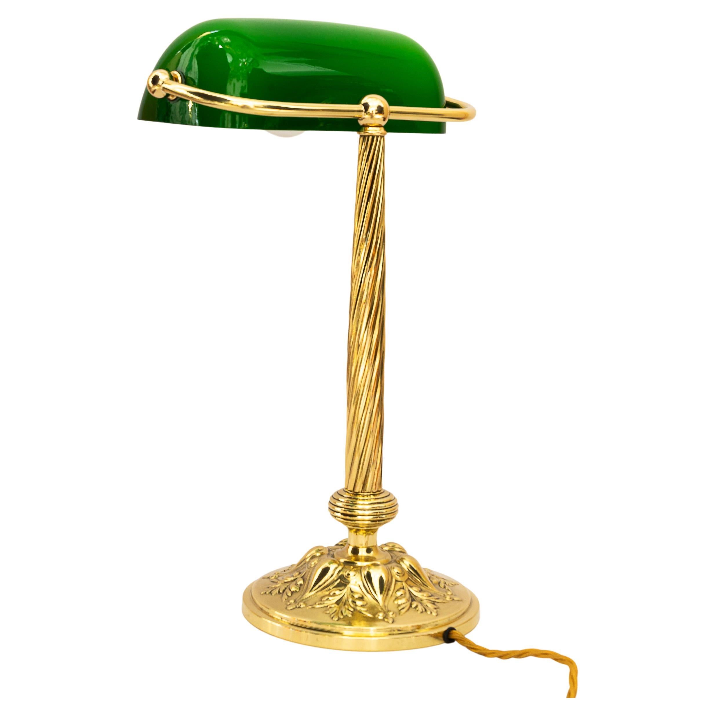 Adjustable Banker lamp around 1920s For Sale