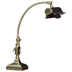 Antique Adjustable Bankers Brass Desk Lamp