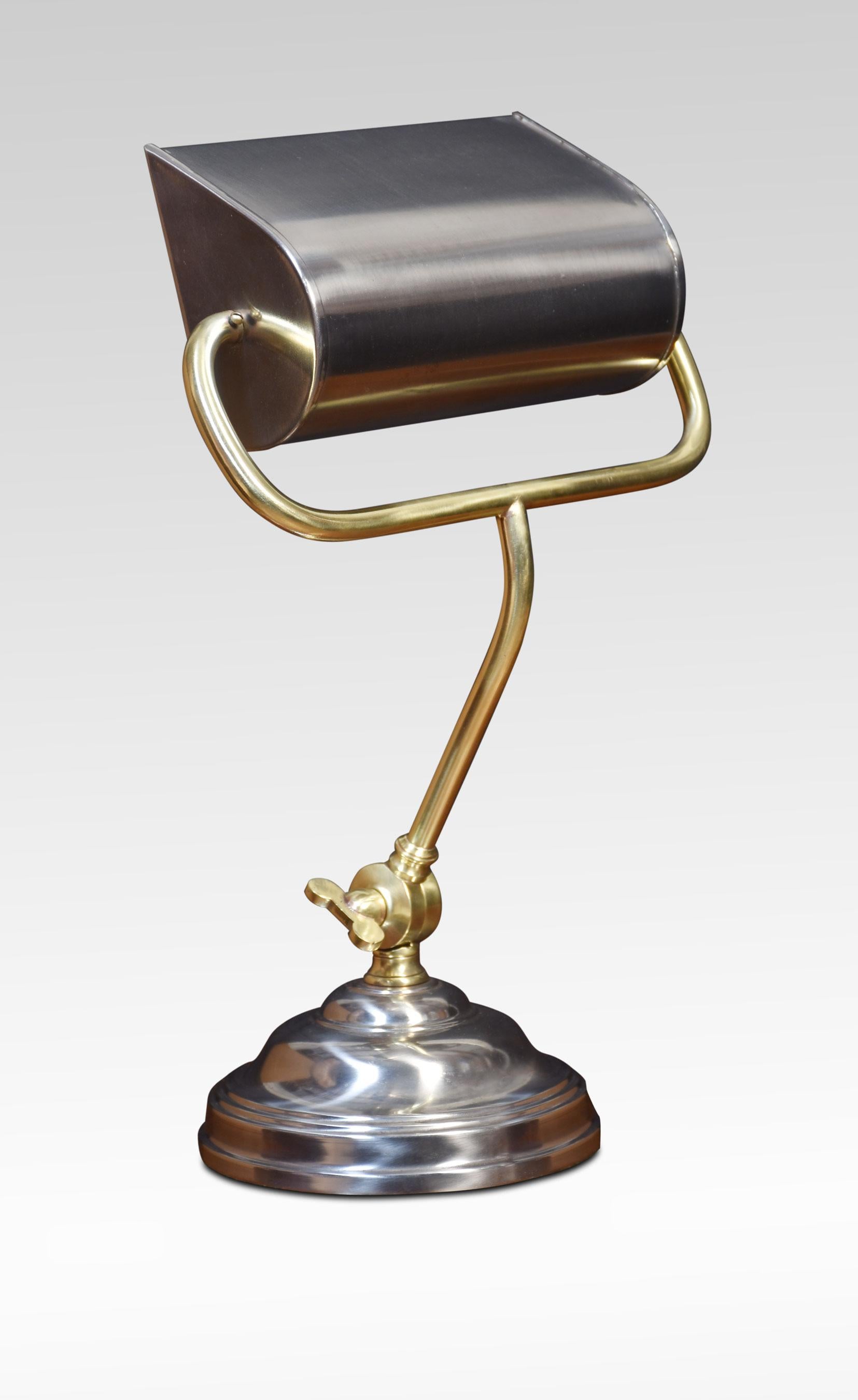 Brass Adjustable Bankers Desk Lamp For Sale