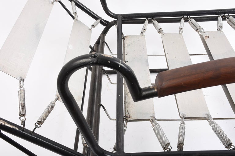 Adjustable Bed Armchair with Marcel Breuer Style Metal and Wood