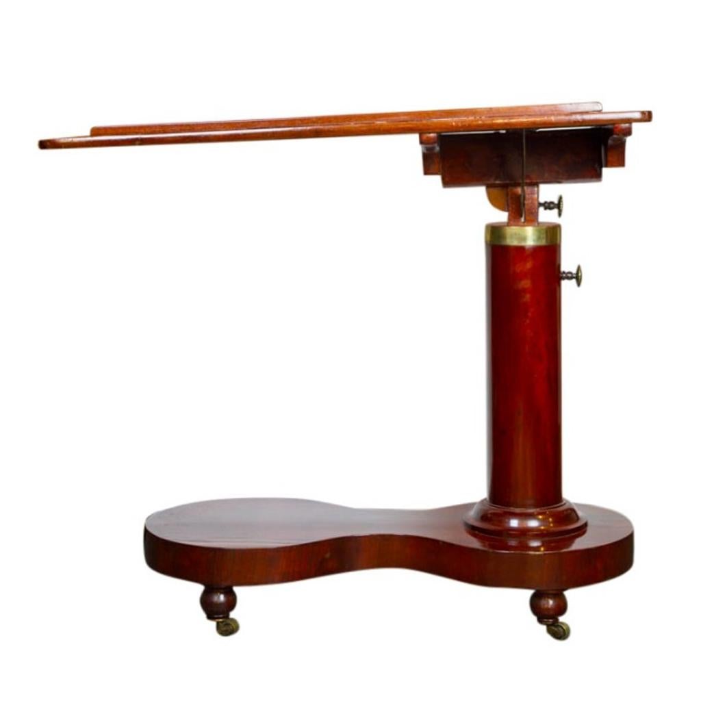 Polished Adjustable Bed Side or Reading Table, Biedermeier