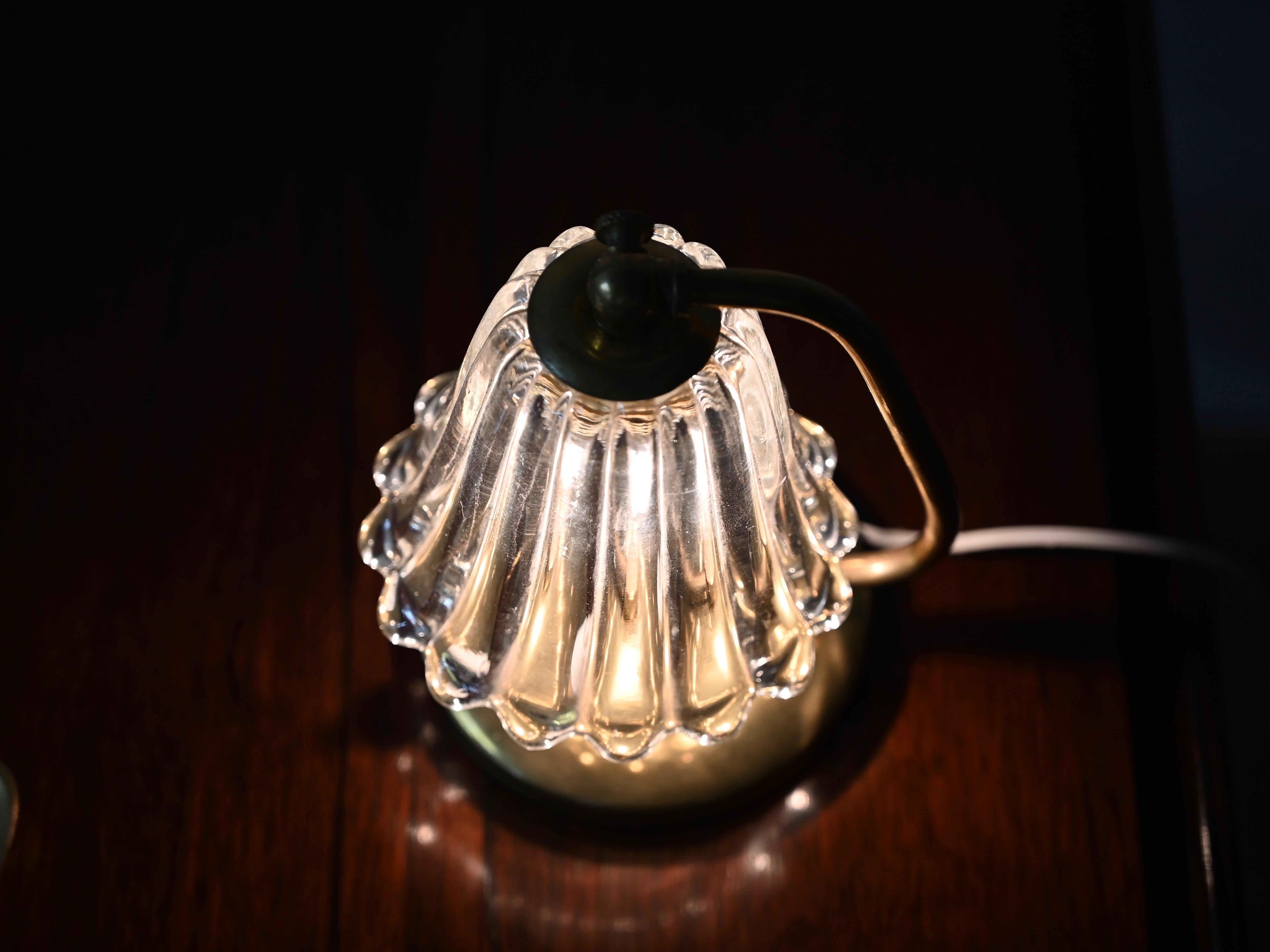 Lampe de table réglable en verre de Murano et laiton par Barovier, Italie, années 1940 en vente 2