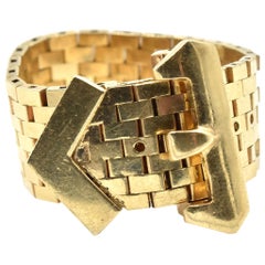Adjustable Belt Ring 14 Karat Yellow Gold