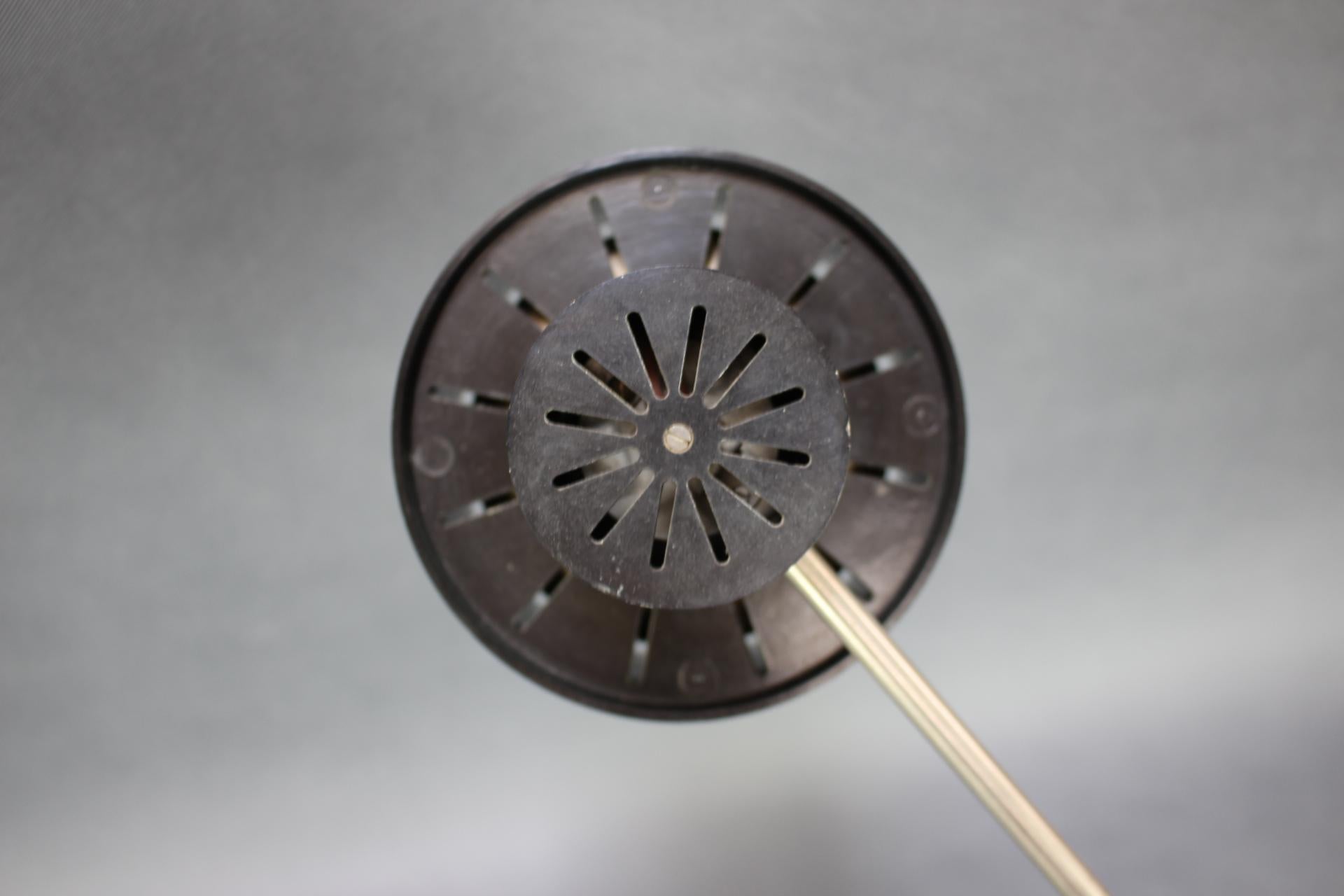 Adjustable Black Bakelite Industrial Table Lamp / Czechoslovakia, 1970s For Sale 4