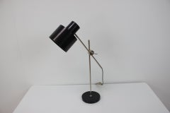 Adjustable Black Bakelite Industrial Table Lamp / Czechoslovakia, 1970s