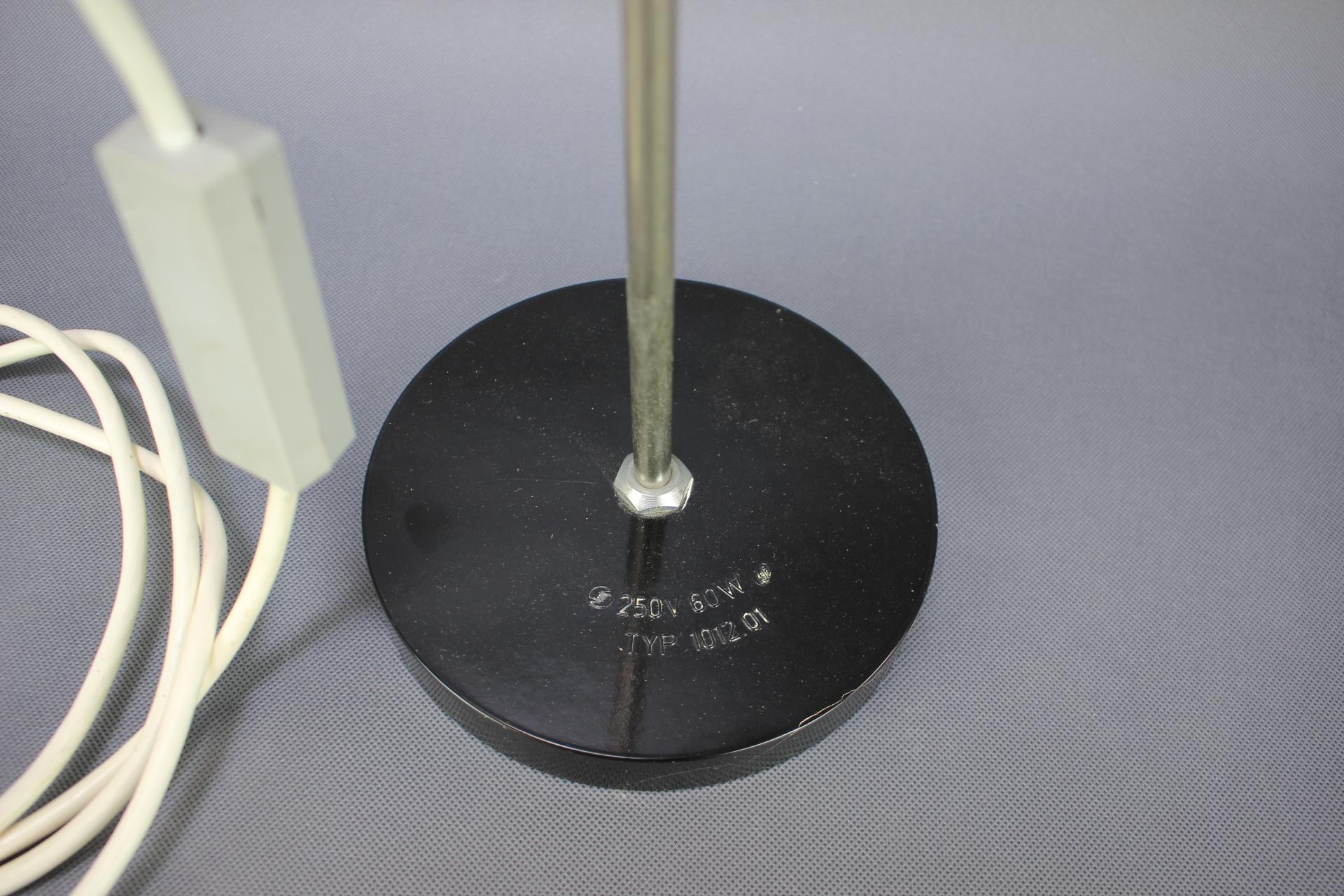 Adjustable Black Bakelite Industrial Table Lamp / Czechoslovakia, 1970s For Sale 1