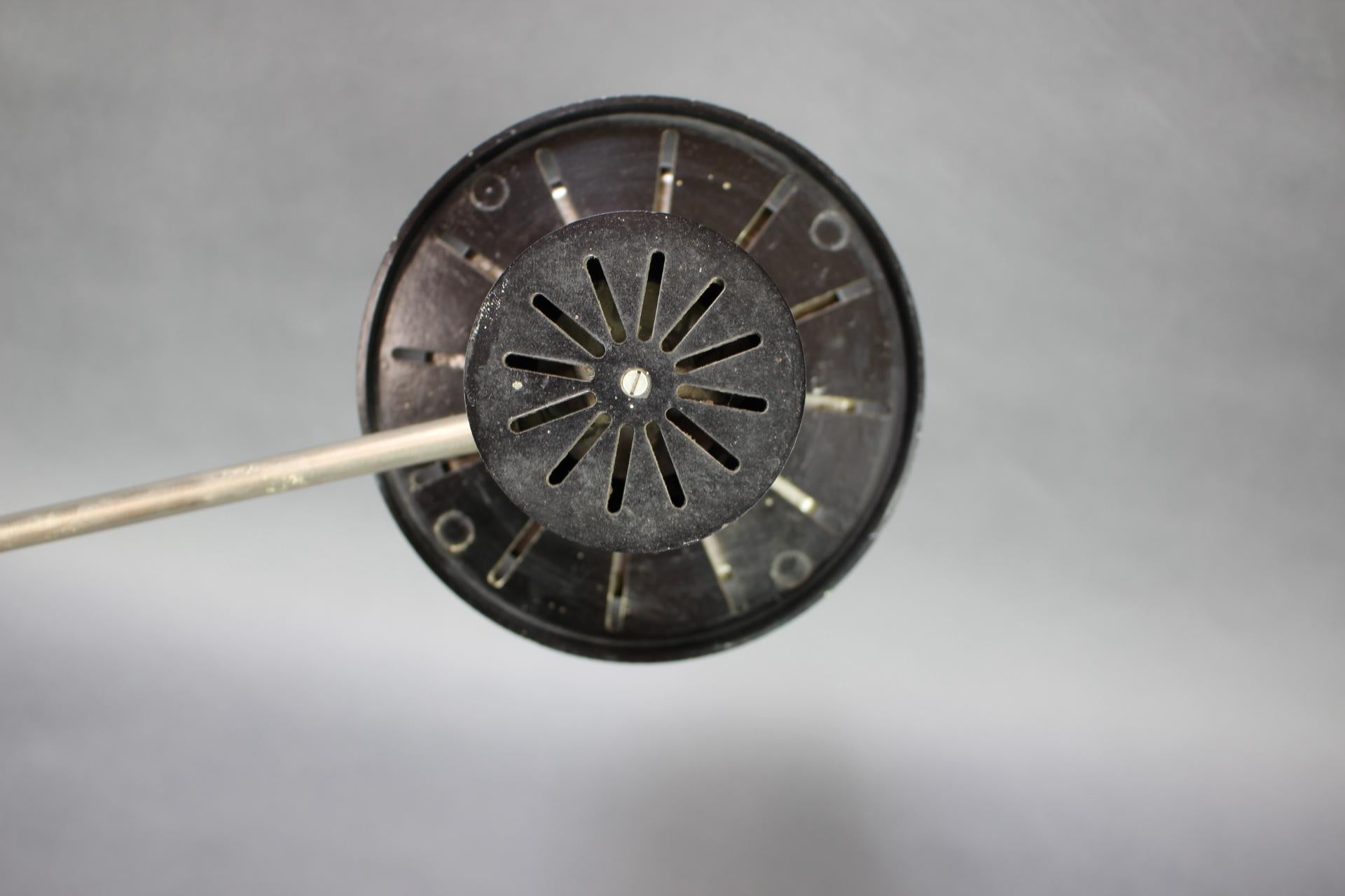 Adjustable Black Bakelite Industrial Table Lamp / Czechoslovakia, 1970s For Sale 3