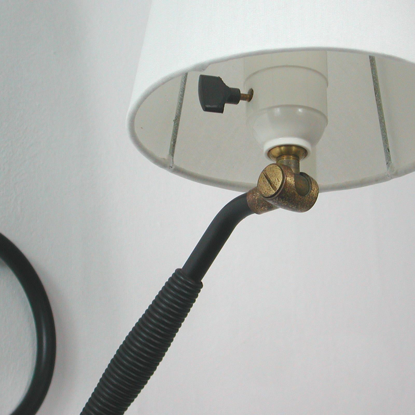Adjustable Black Brass and Bakelite Wall or Table Lamp 306 by Kaare Klint, 1950s For Sale 10