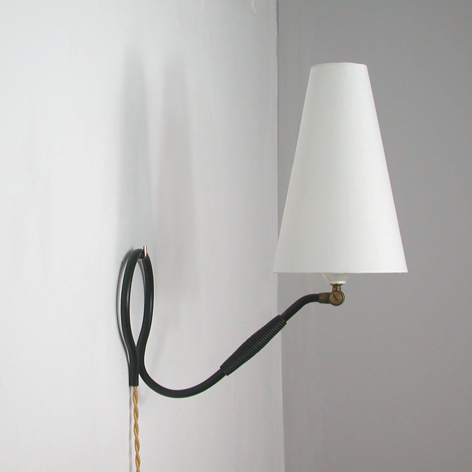 Danish Adjustable Black Brass and Bakelite Wall or Table Lamp 306 by Kaare Klint, 1950s For Sale