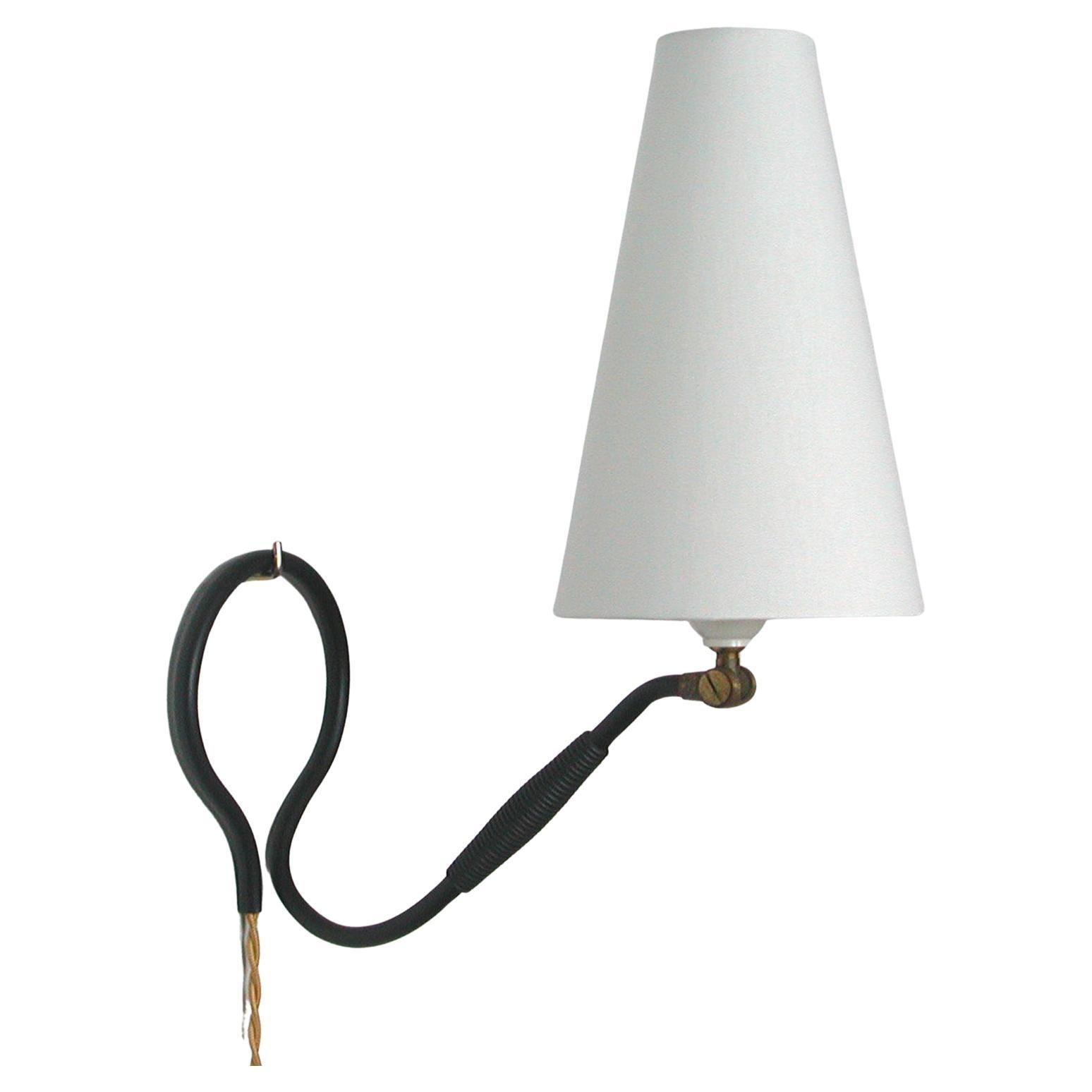 Adjustable Black Brass and Bakelite Wall or Table Lamp 306 by Kaare Klint, 1950s For Sale