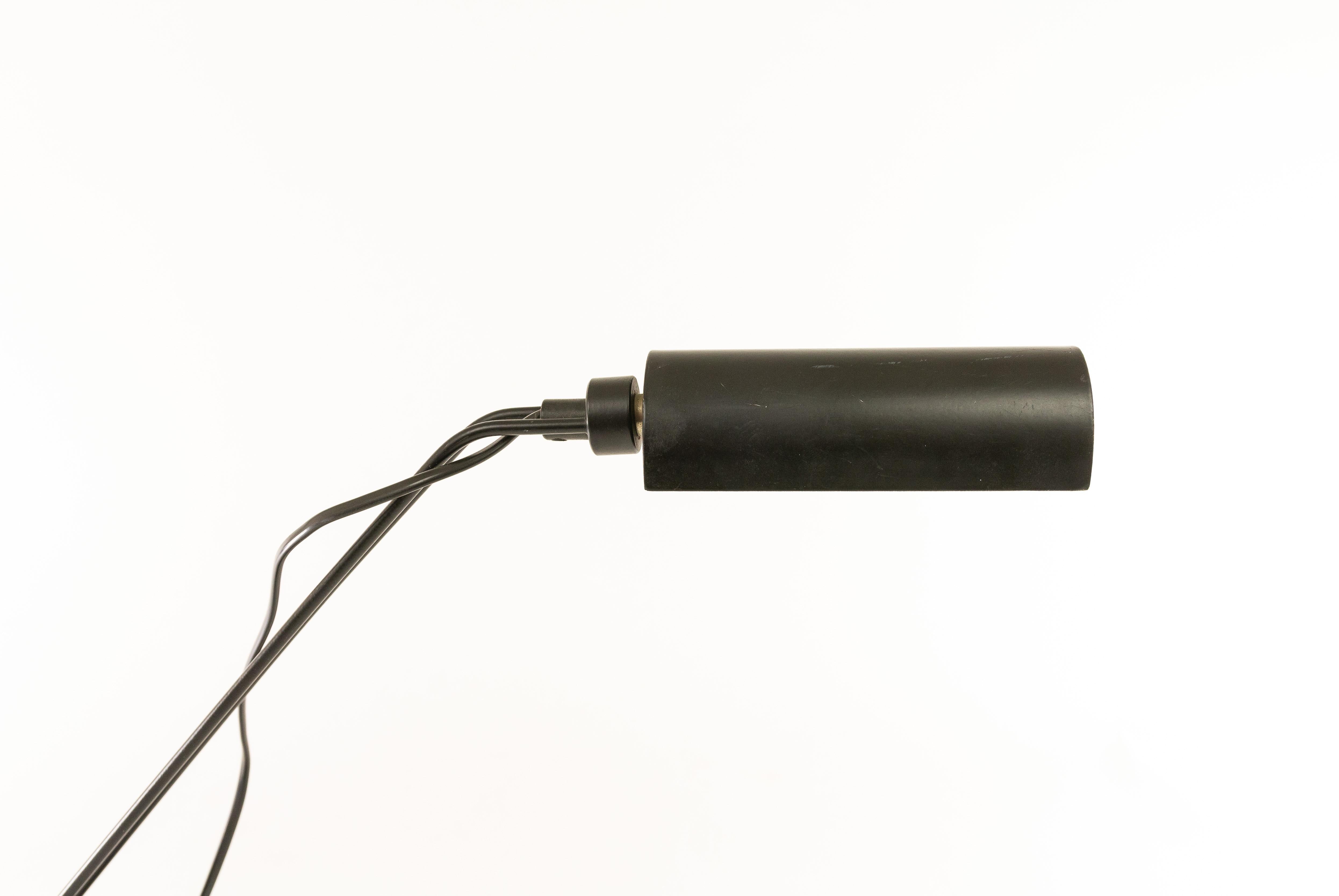 20th Century Adjustable Black Metal Table Lamp from Italy, 1970s For Sale