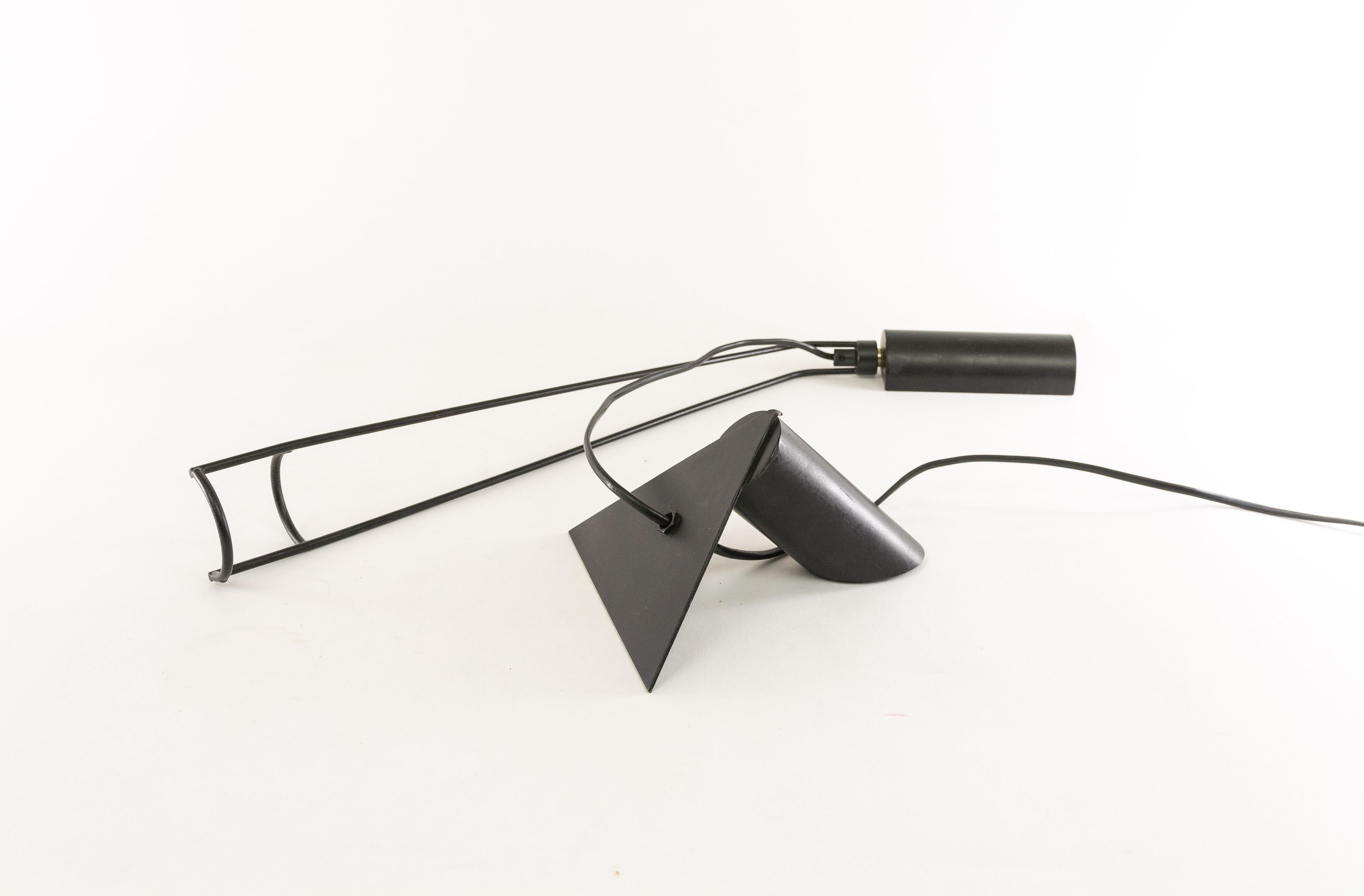 Adjustable Black Metal Table Lamp from Italy, 1970s For Sale 1