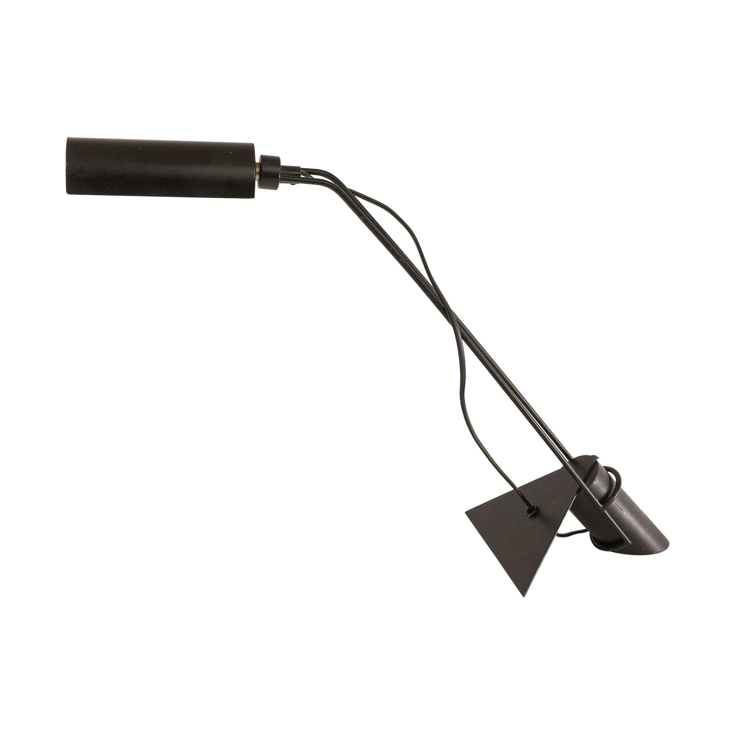 Lampe de table ajustable en métal noir, Italie, années 1970