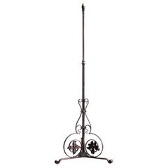 Antique Adjustable Blacksmith Made Floor Lamp