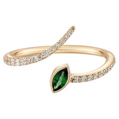 Verstellbarer blauer lab-Smaragd-Marquise-Ring aus 14 Karat Gold