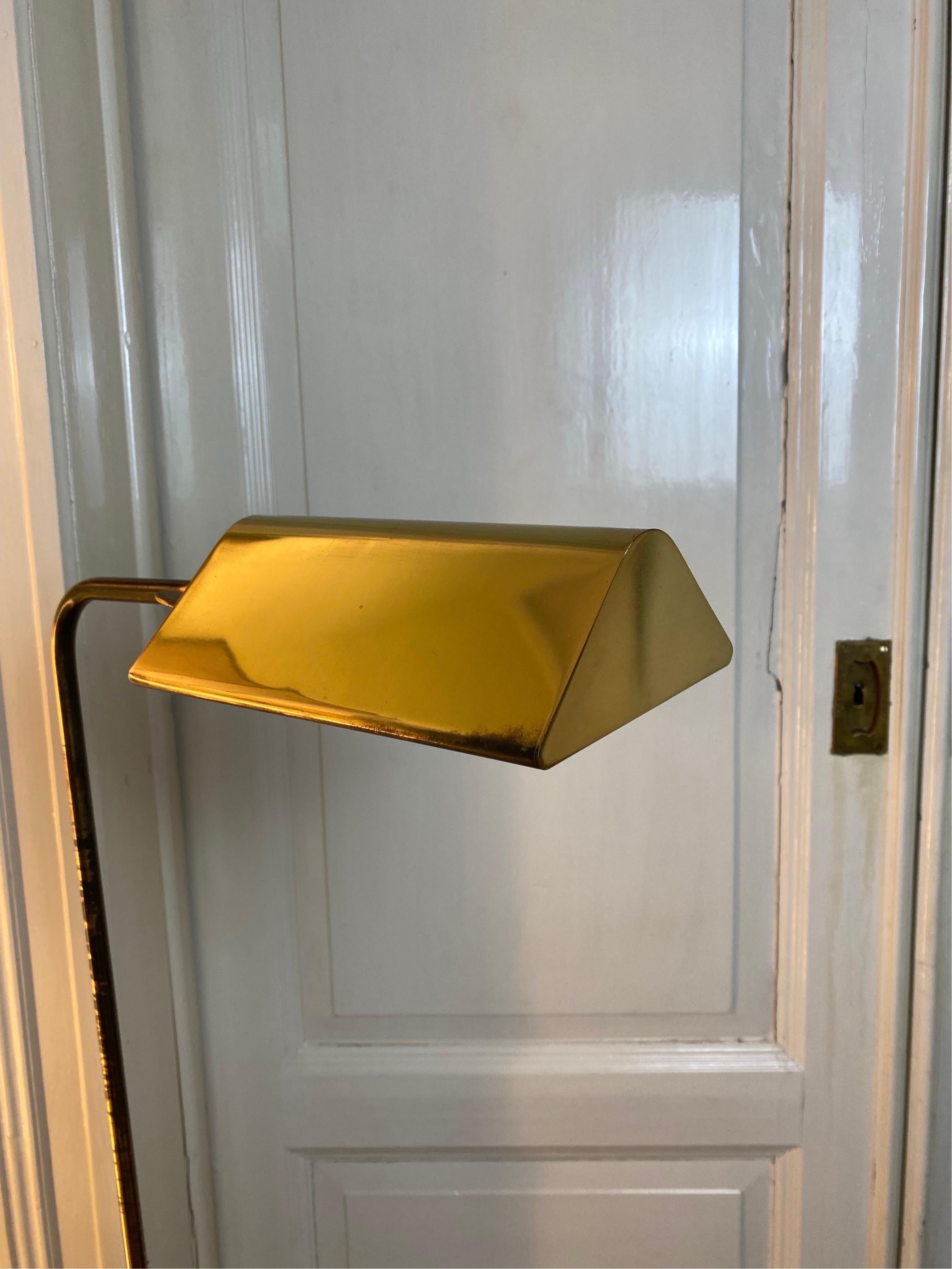Adjustable Brass 1970s Reading Floor Lamp Cervantes by Florian Schulz 6