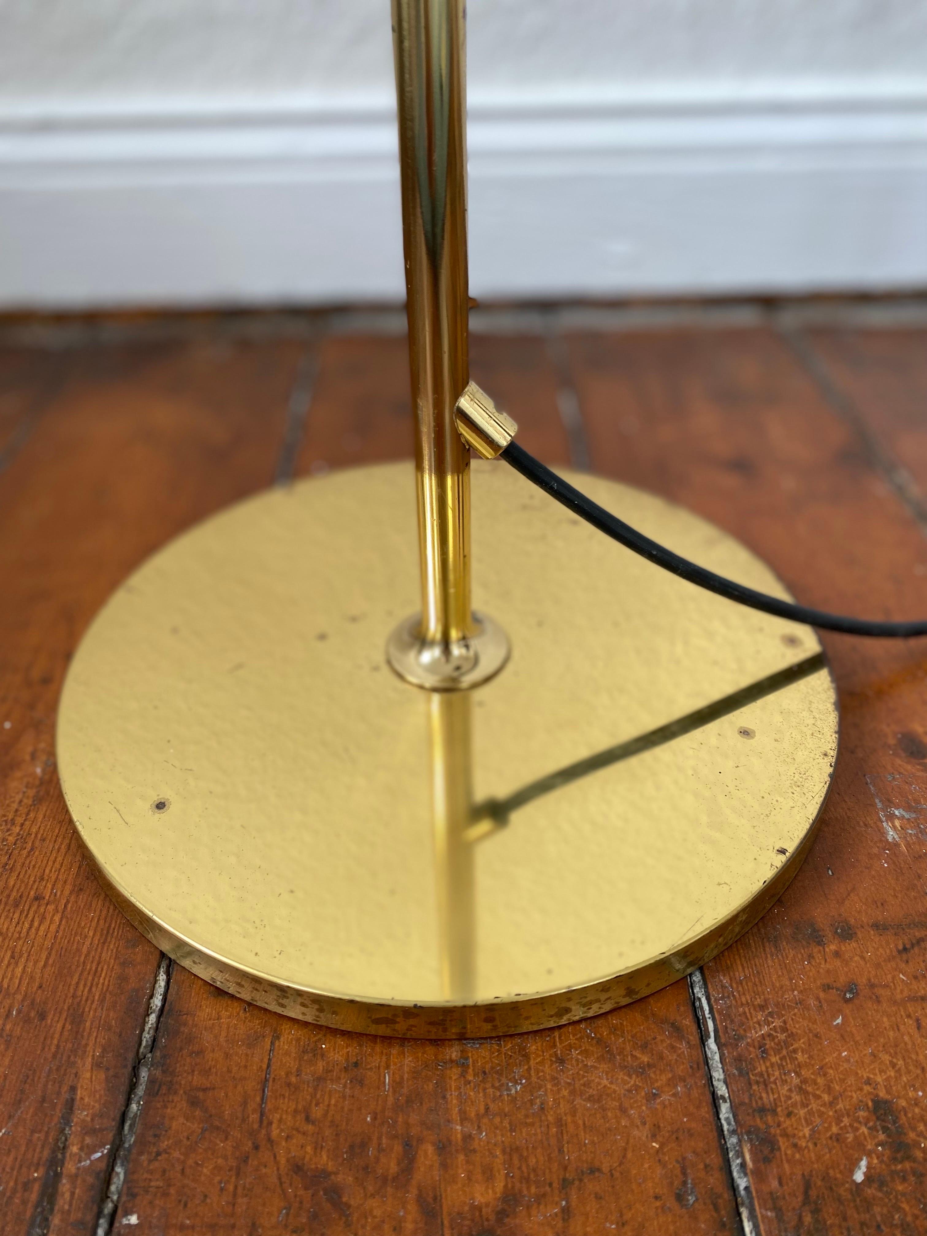 Adjustable Brass 1970s Reading Floor Lamp Cervantes by Florian Schulz 8