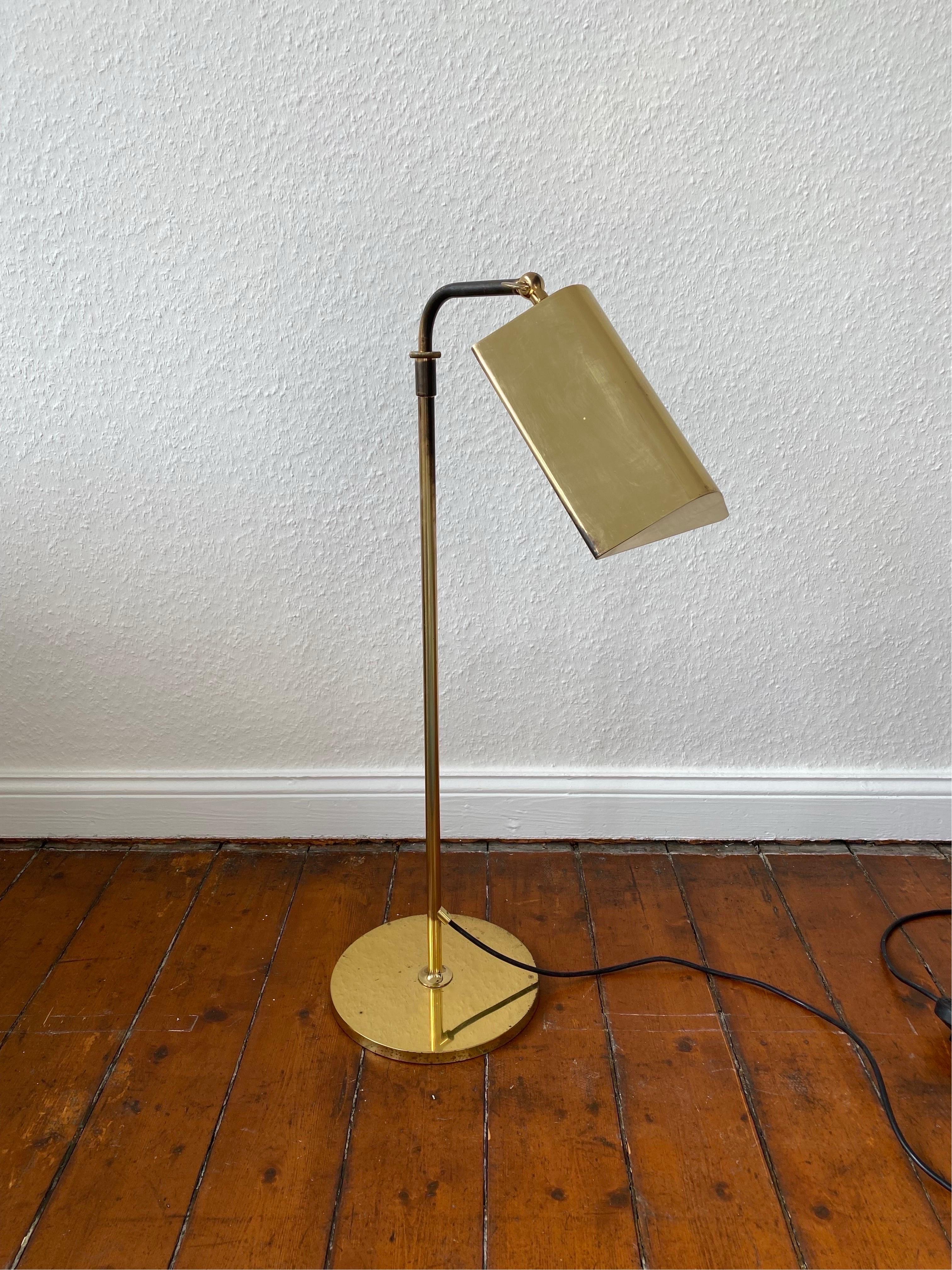 Adjustable Brass 1970s Reading Floor Lamp Cervantes by Florian Schulz 3