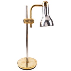 Adjustable Nautical Brass and Chrome Ship
s Table Lamp, 1970s