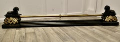 Adjustable Brass and Iron Country House Fender with Hunting Dogs