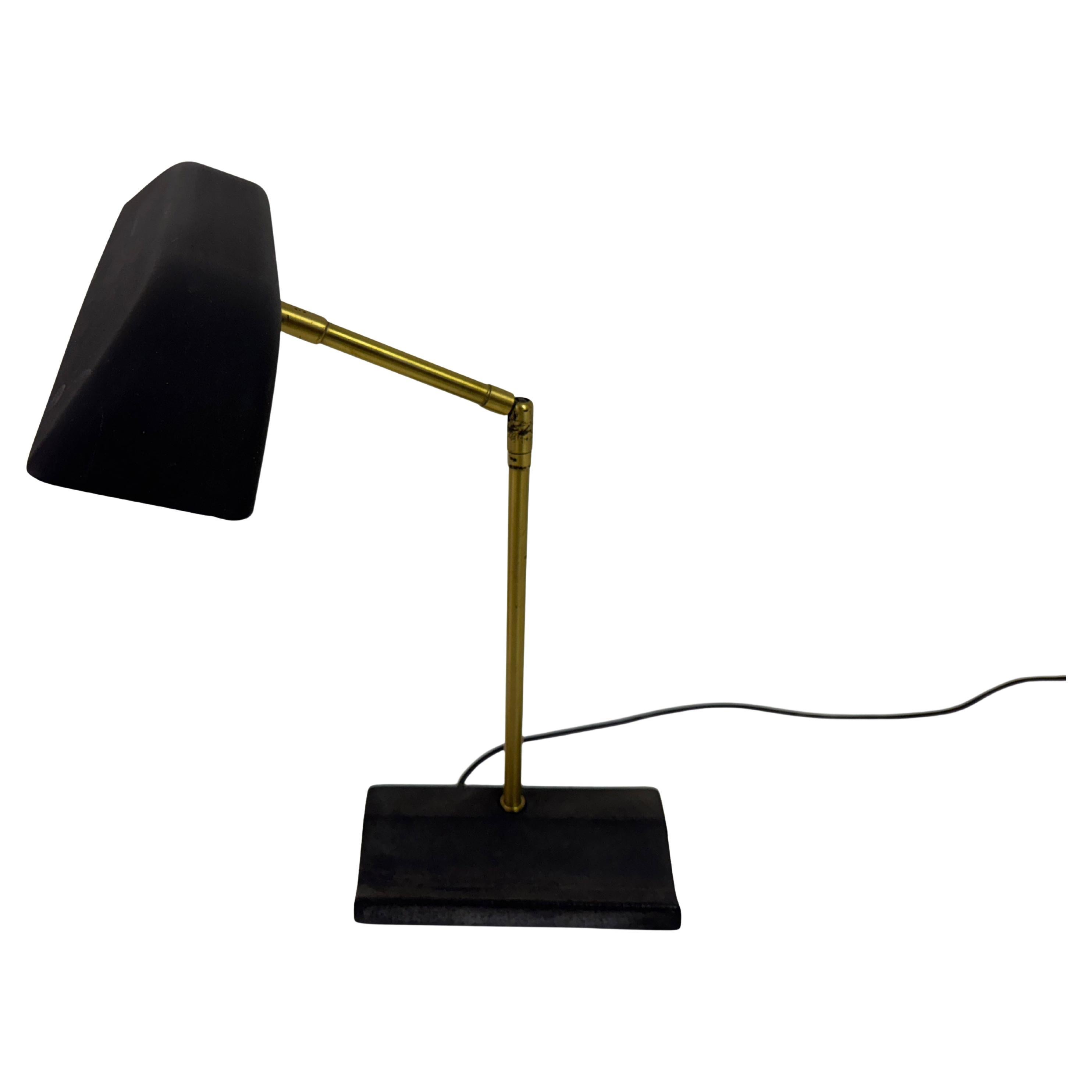 Lampada da scrivania regolabile in ottone e metallo di OMI per Koch
Lowy, anni
70