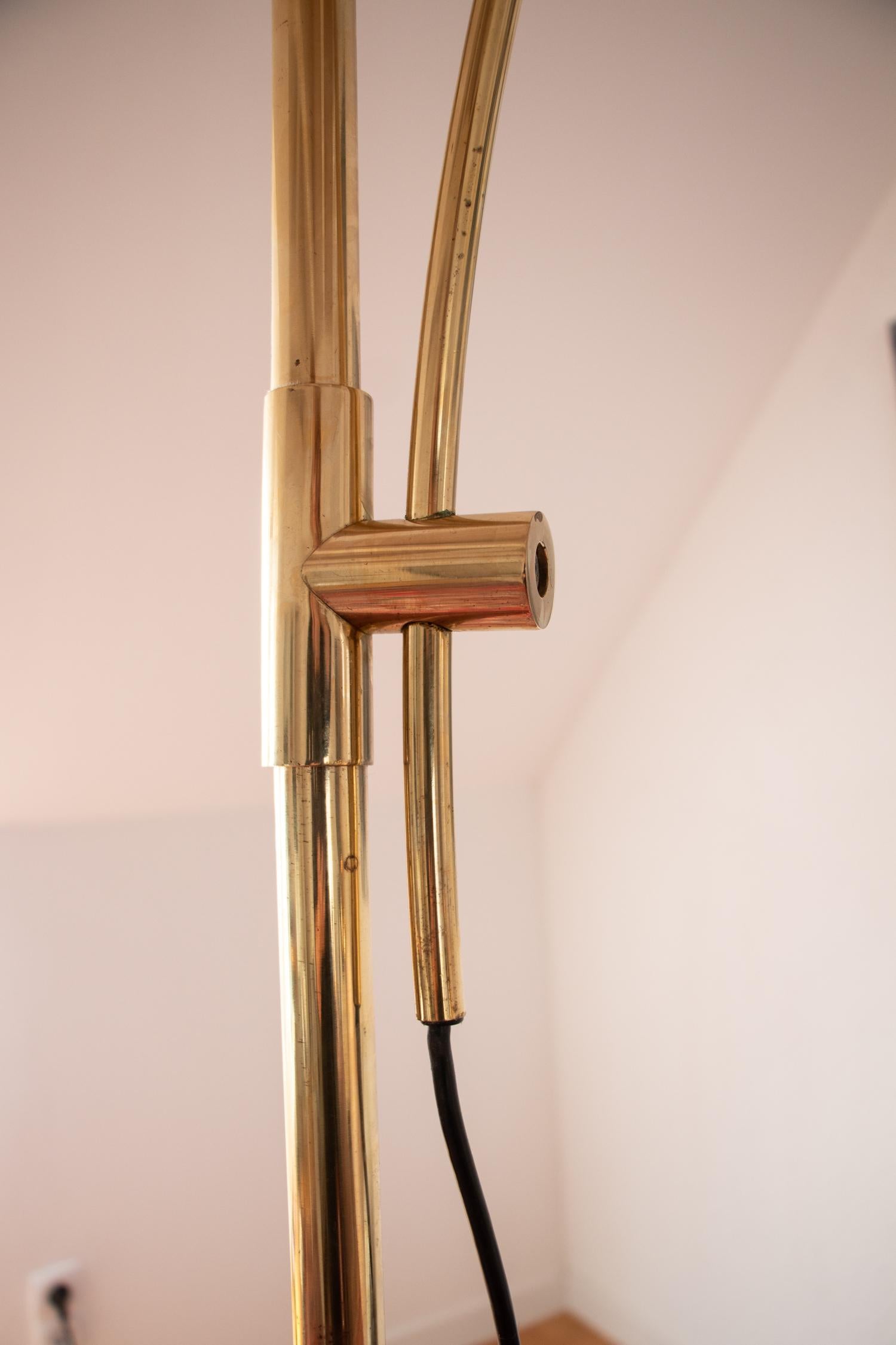 Adjustable Brass Arc Floor Lamp Boca by Florian Schulz, Germany, 1960-70s 7