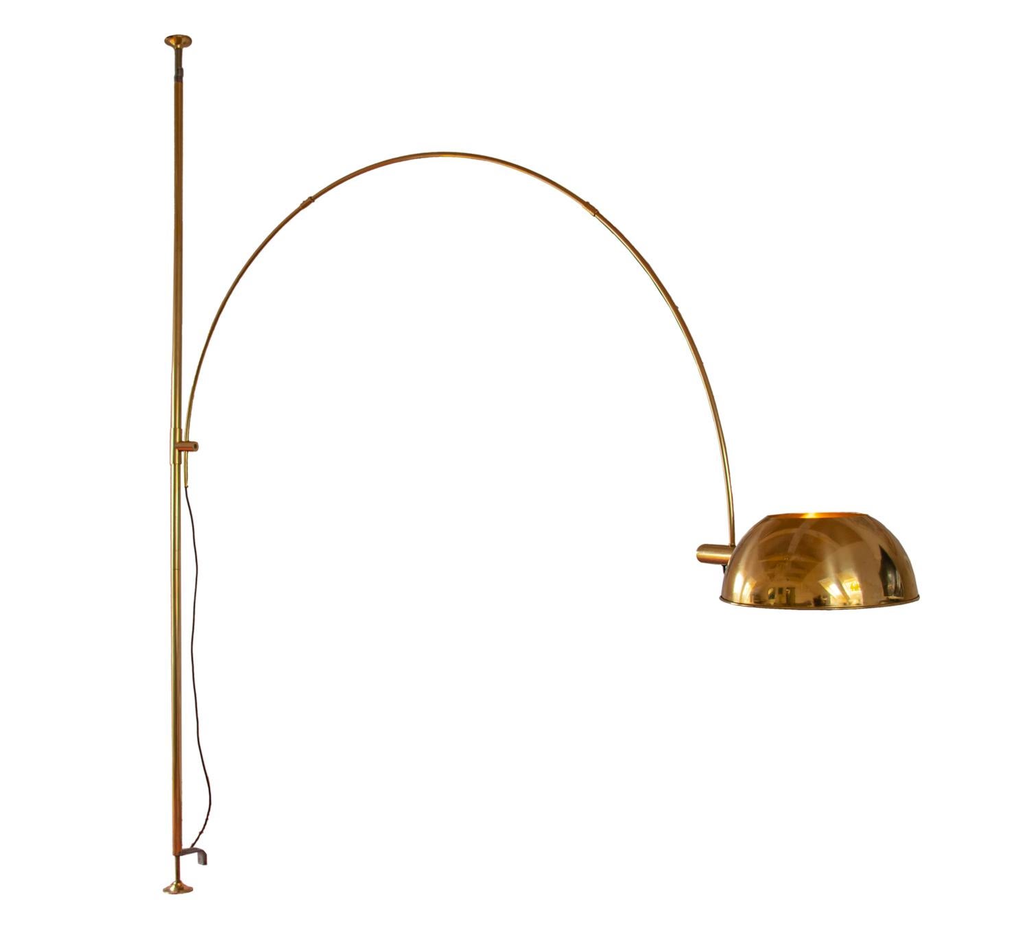 Adjustable Brass Arc Floor Lamp Boca by Florian Schulz, Germany, 1960-70s 13