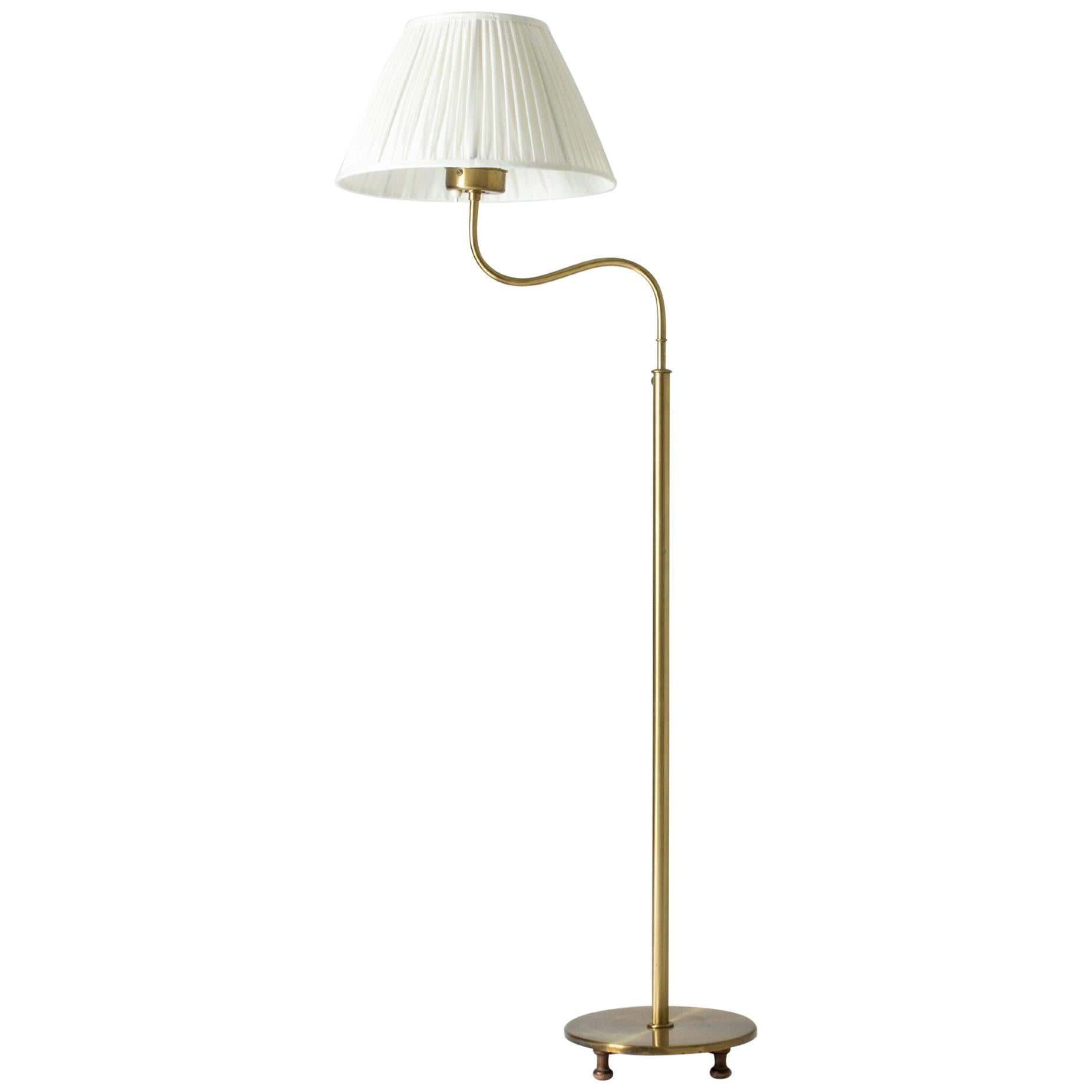 Adjustable Brass "Camel" Floor Lamp by Josef Frank for Svenskt Tenn, Sweden