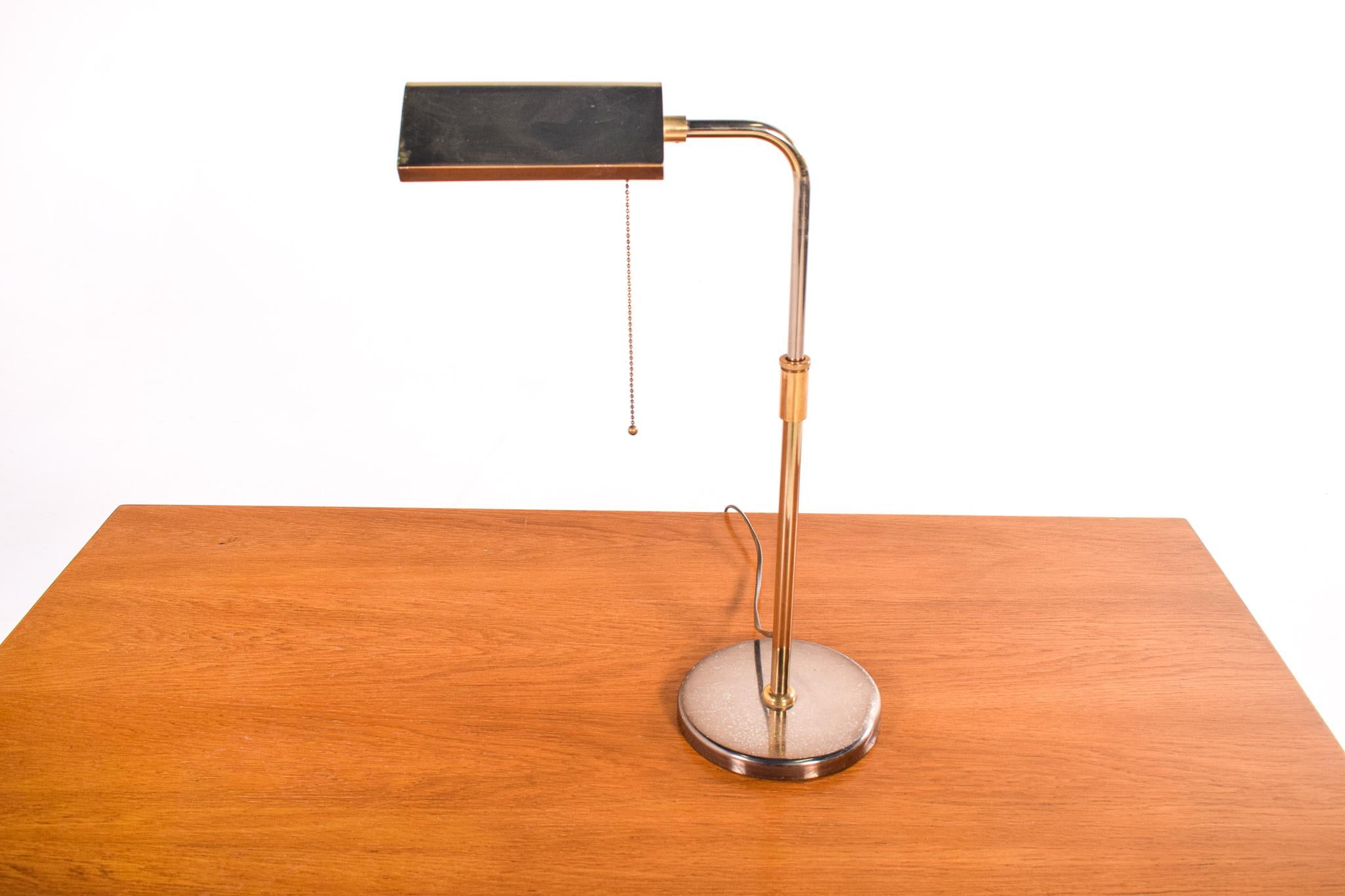 Belgian Adjustable Brass Deknudt Desk Lamp, Belgium, 1970s