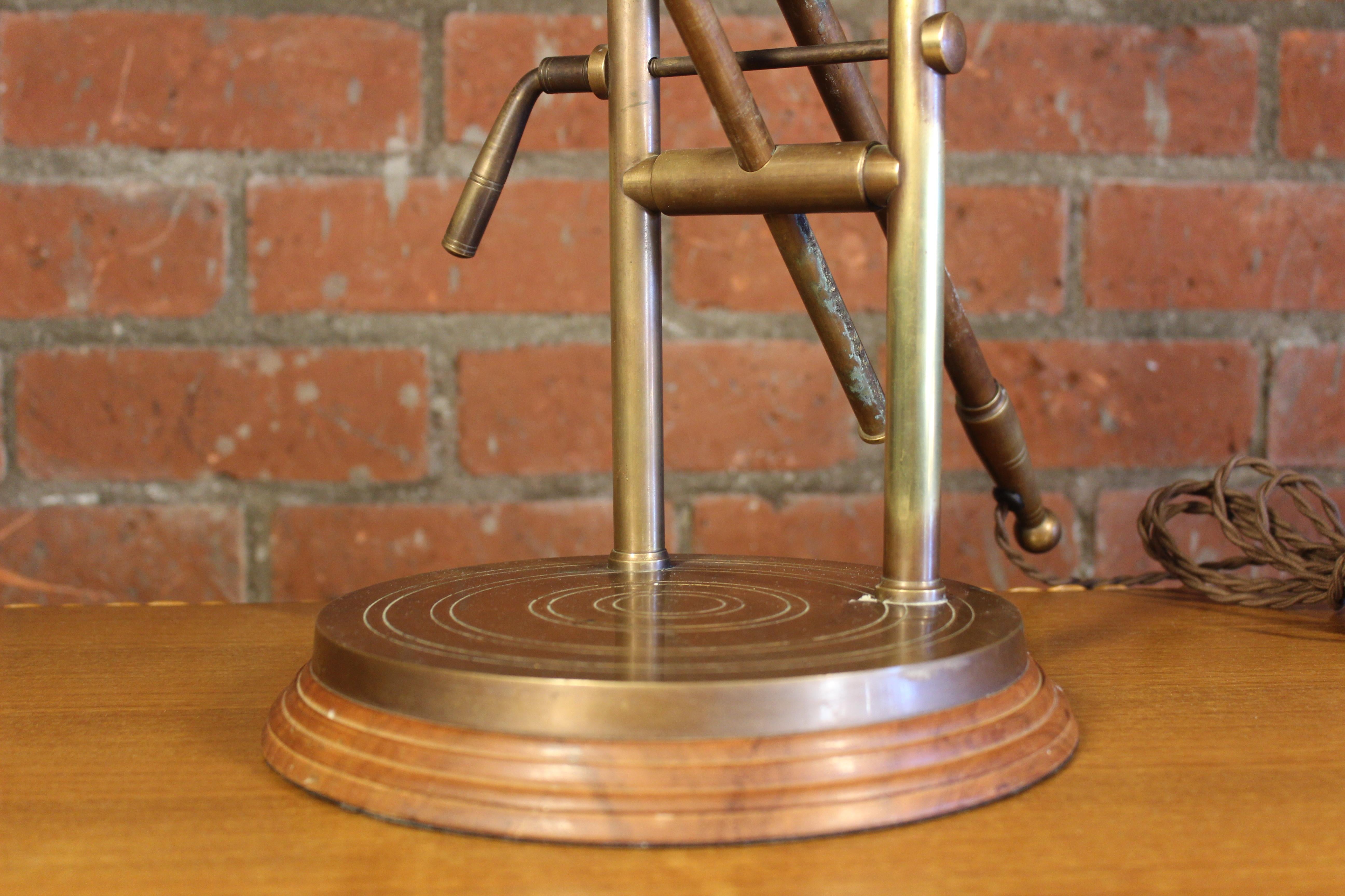Adjustable Brass Desk Lamp, France, 1940s For Sale 11