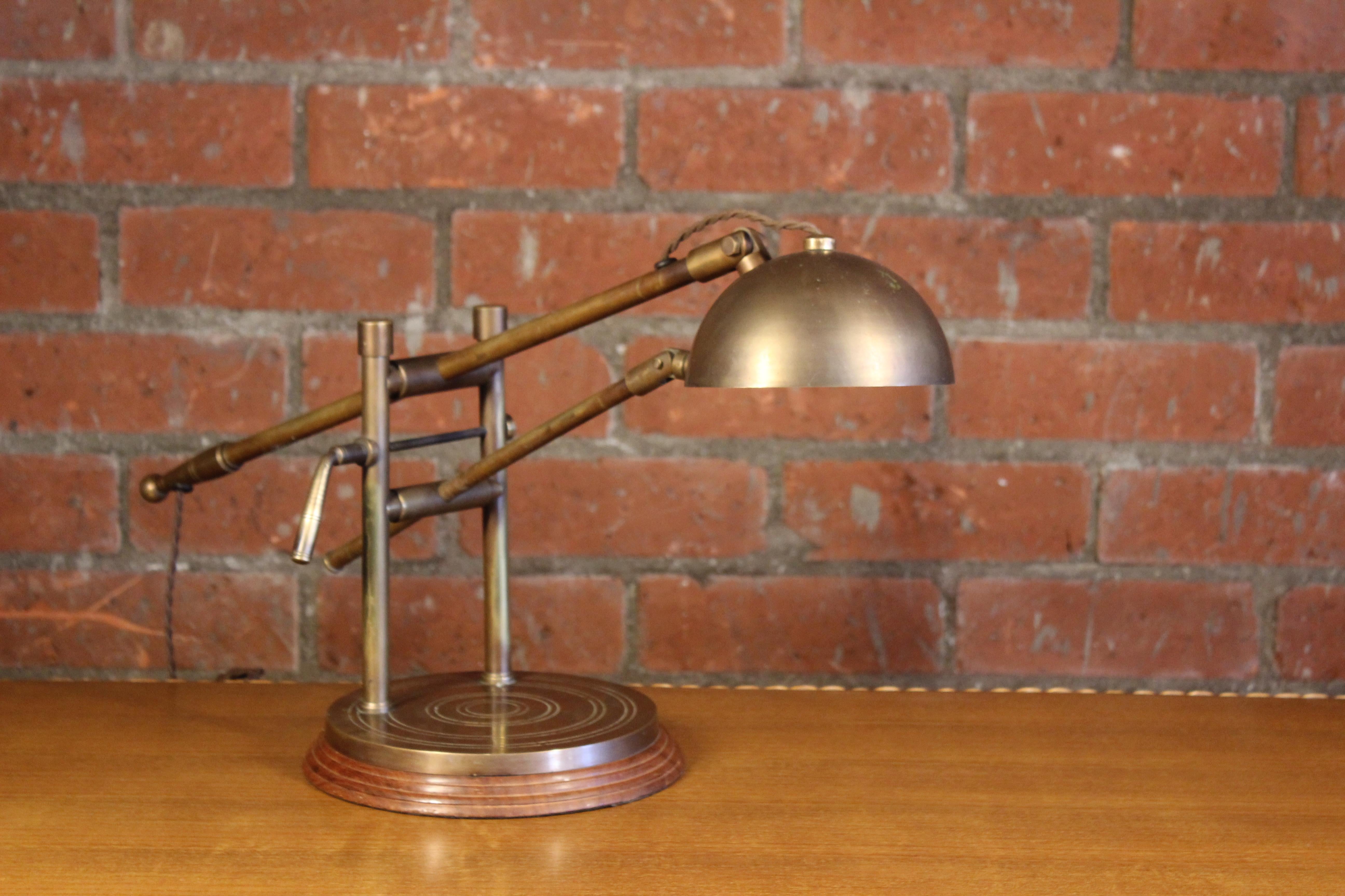adjustable brass table lamp