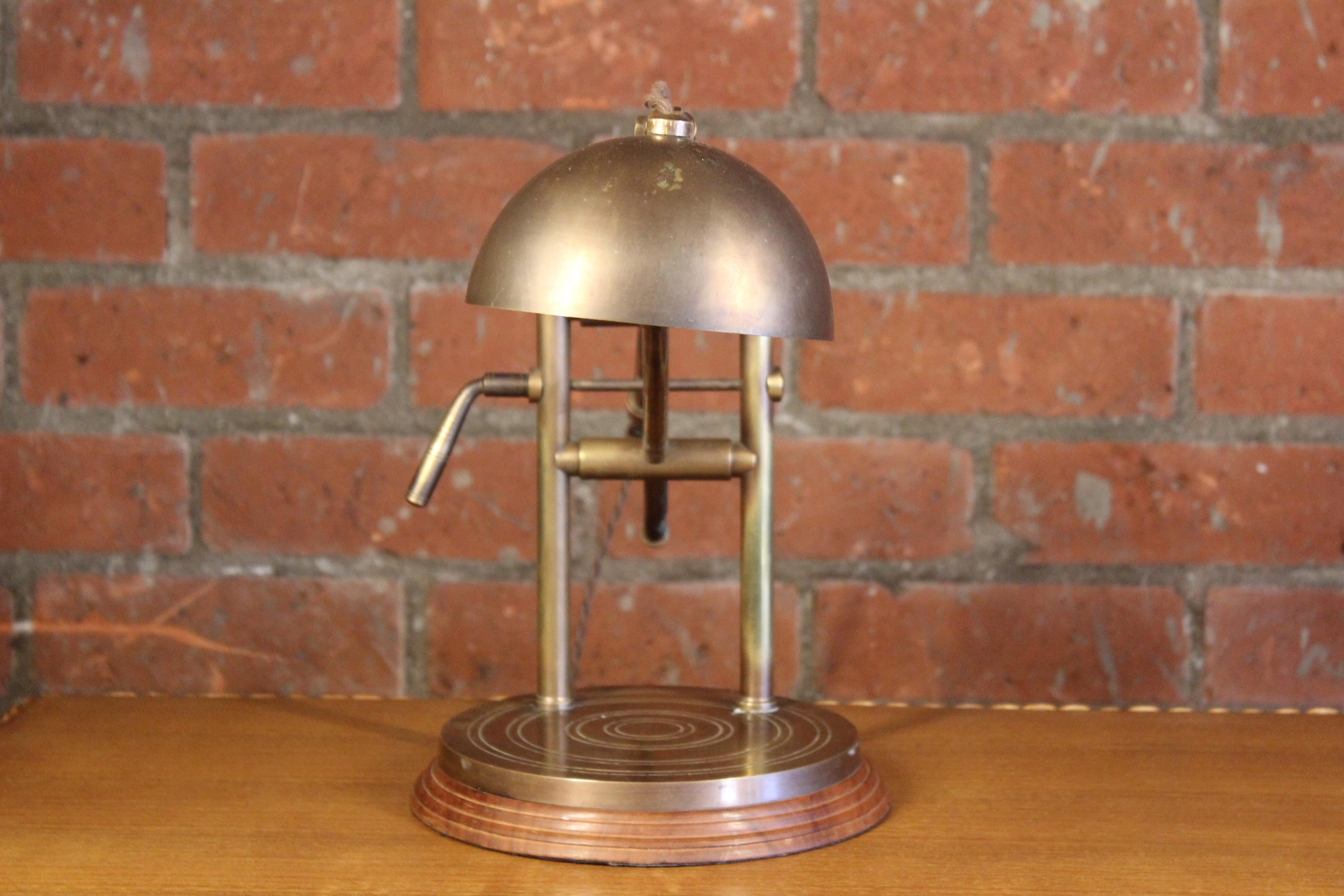 Adjustable Brass Desk Lamp, France, 1940s In Good Condition For Sale In Los Angeles, CA