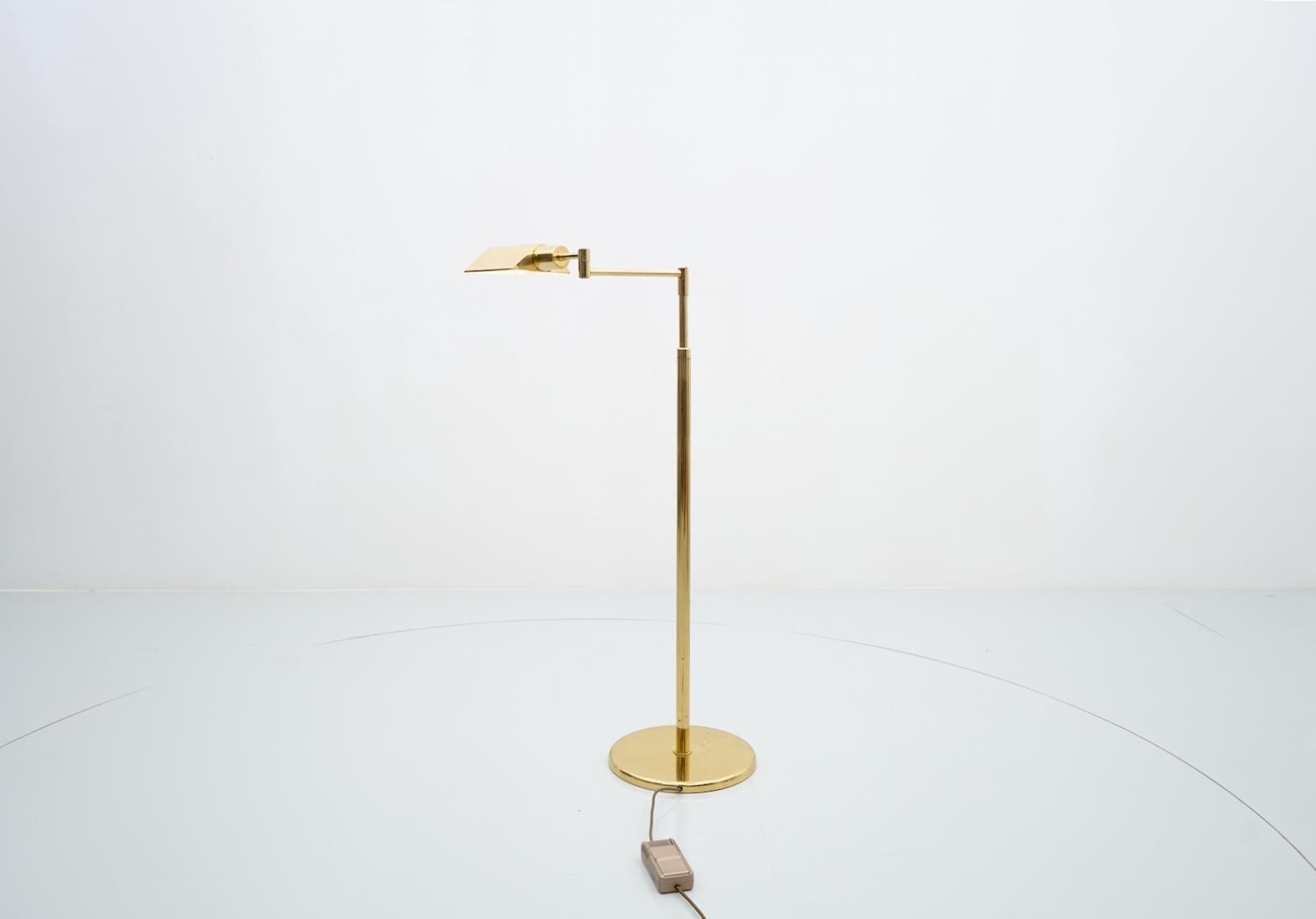 Mid-Century Modern Adjustable Brass Floor Lamp 1970s