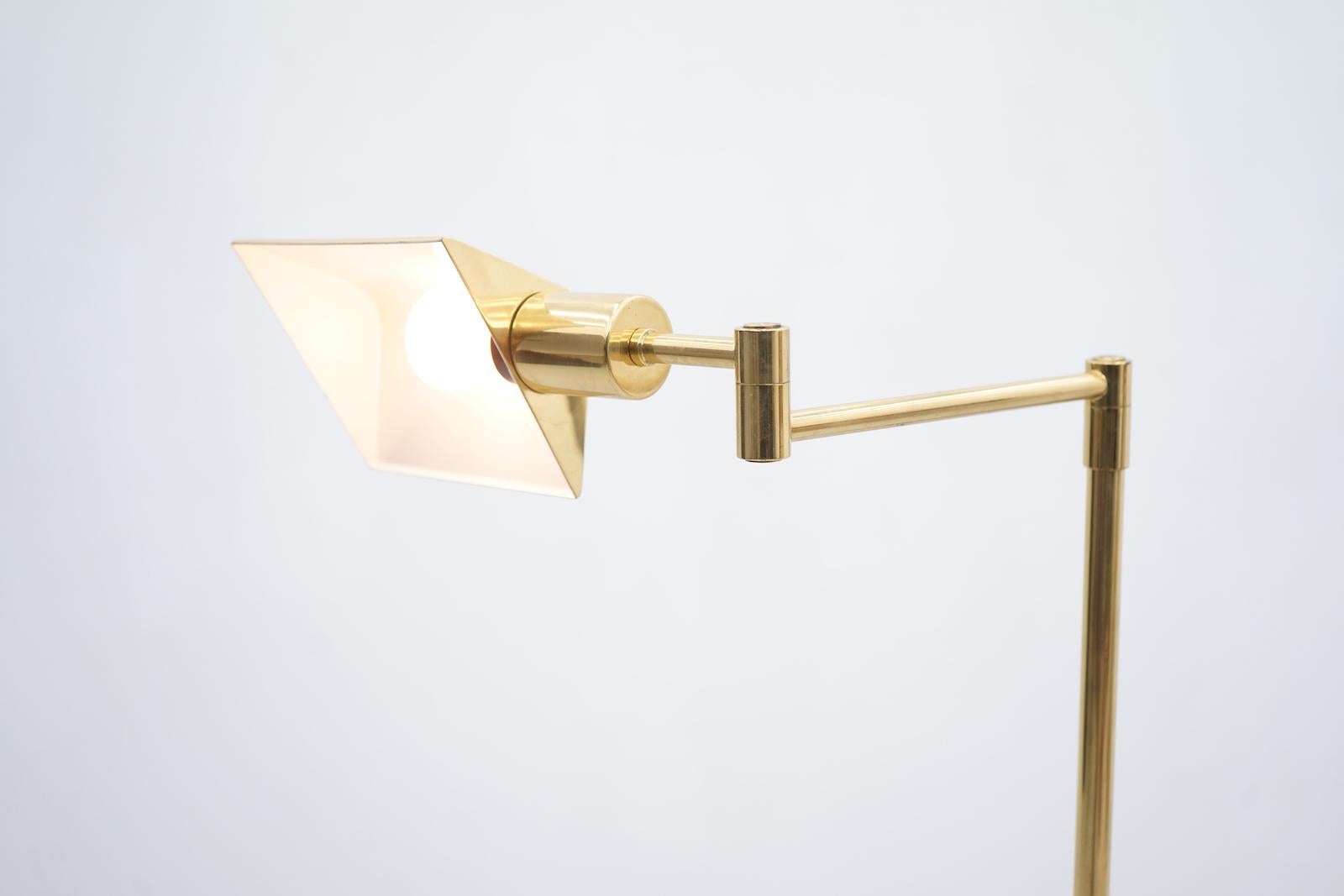 European Adjustable Brass Floor Lamp 1970s