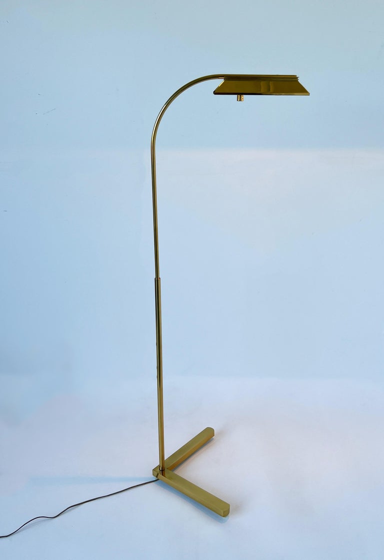 Modern Adjustable Brass Floor Lamp by Casella 