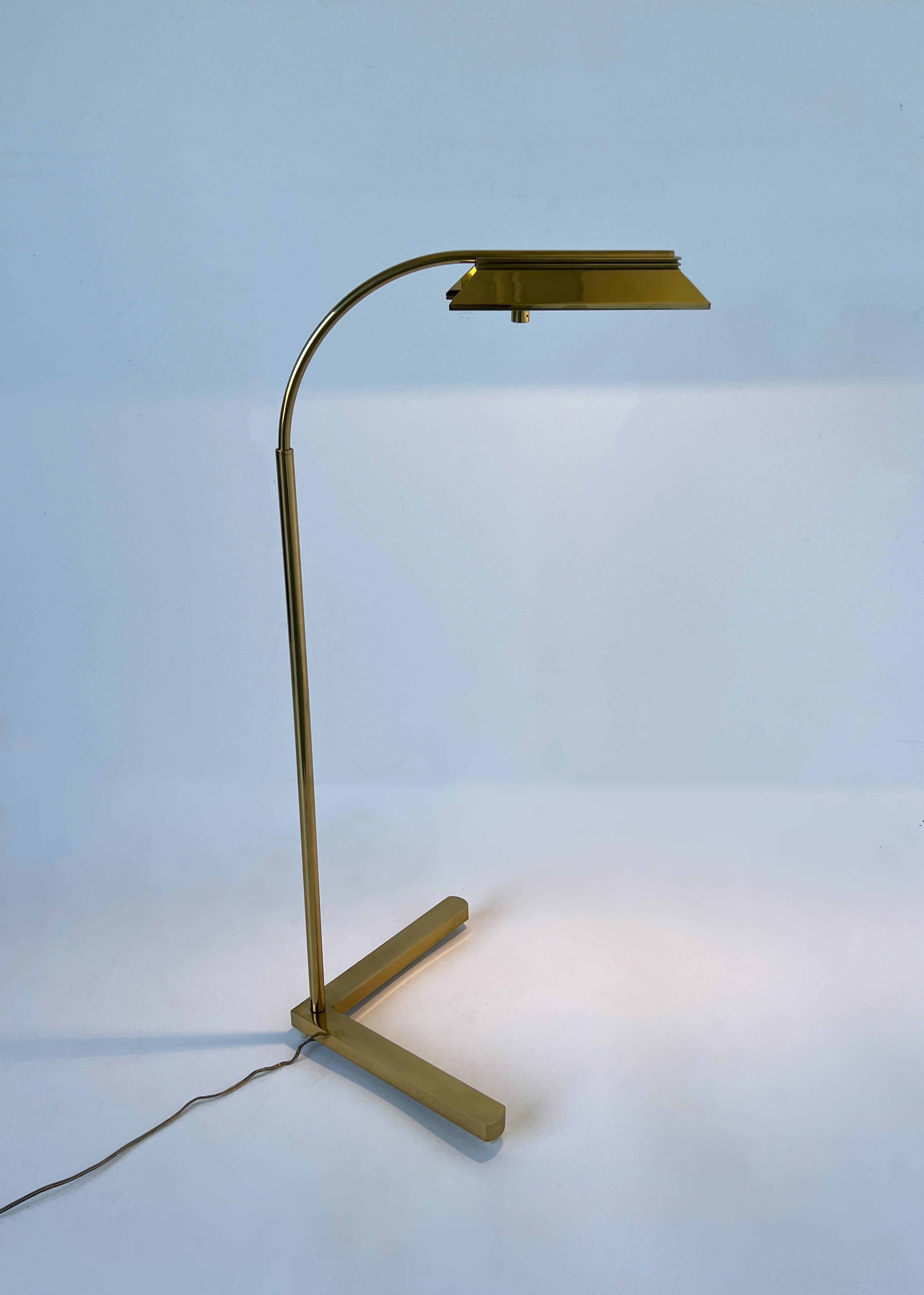 American Adjustable Brass Floor Lamp by Casella