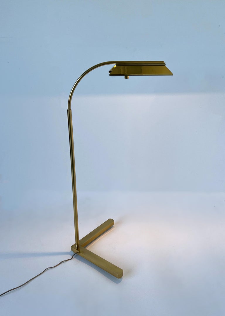 American Adjustable Brass Floor Lamp by Casella 