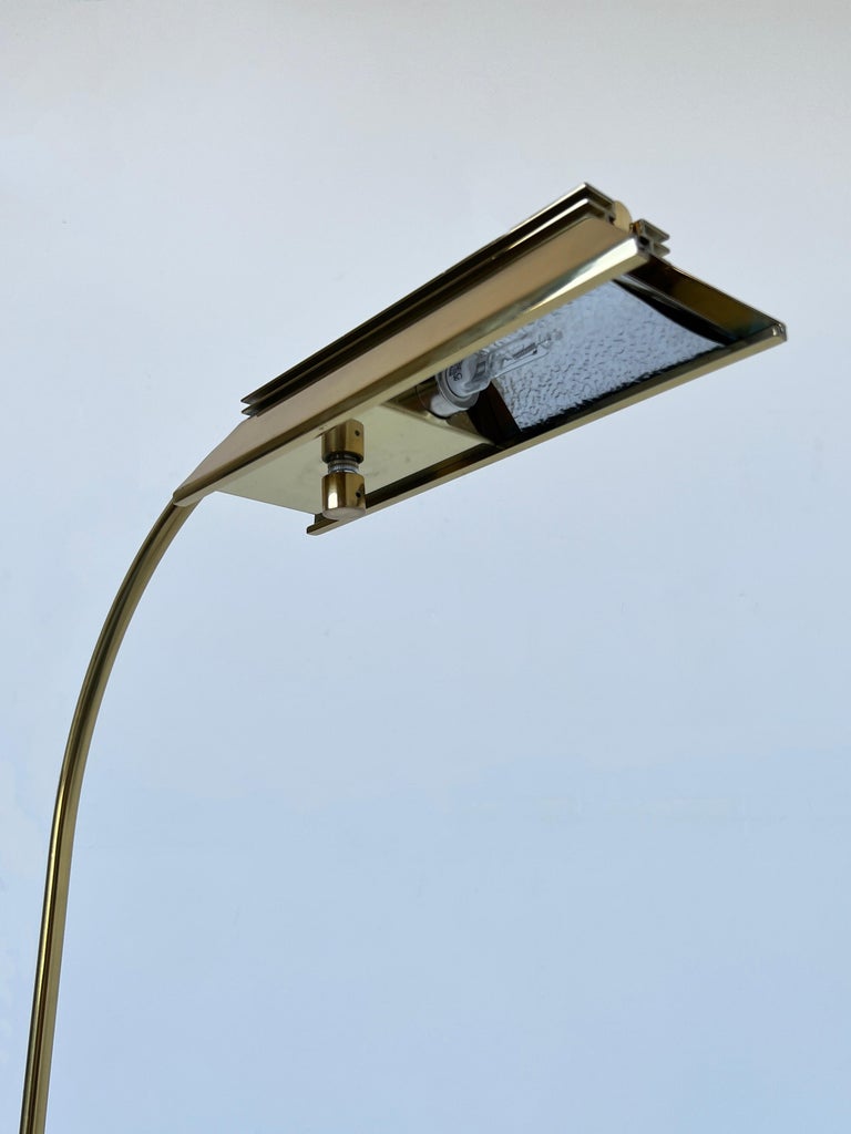 Lacquered Adjustable Brass Floor Lamp by Casella 