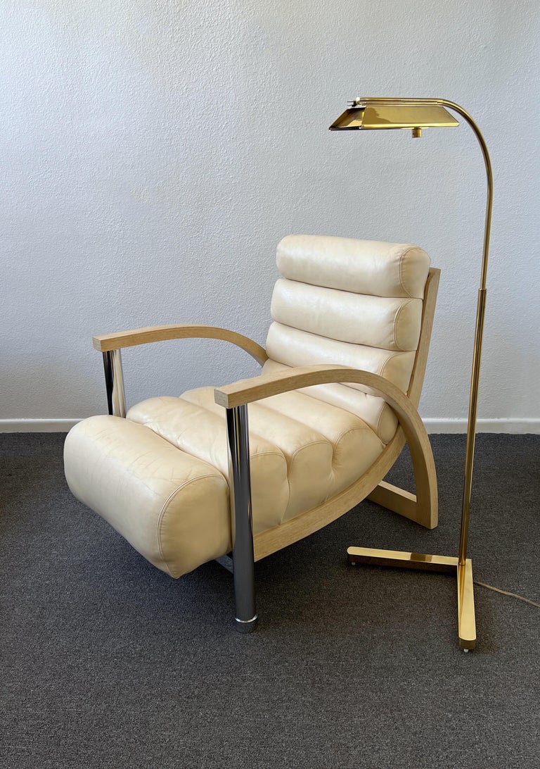 Adjustable Brass Floor Lamp by Casella  2