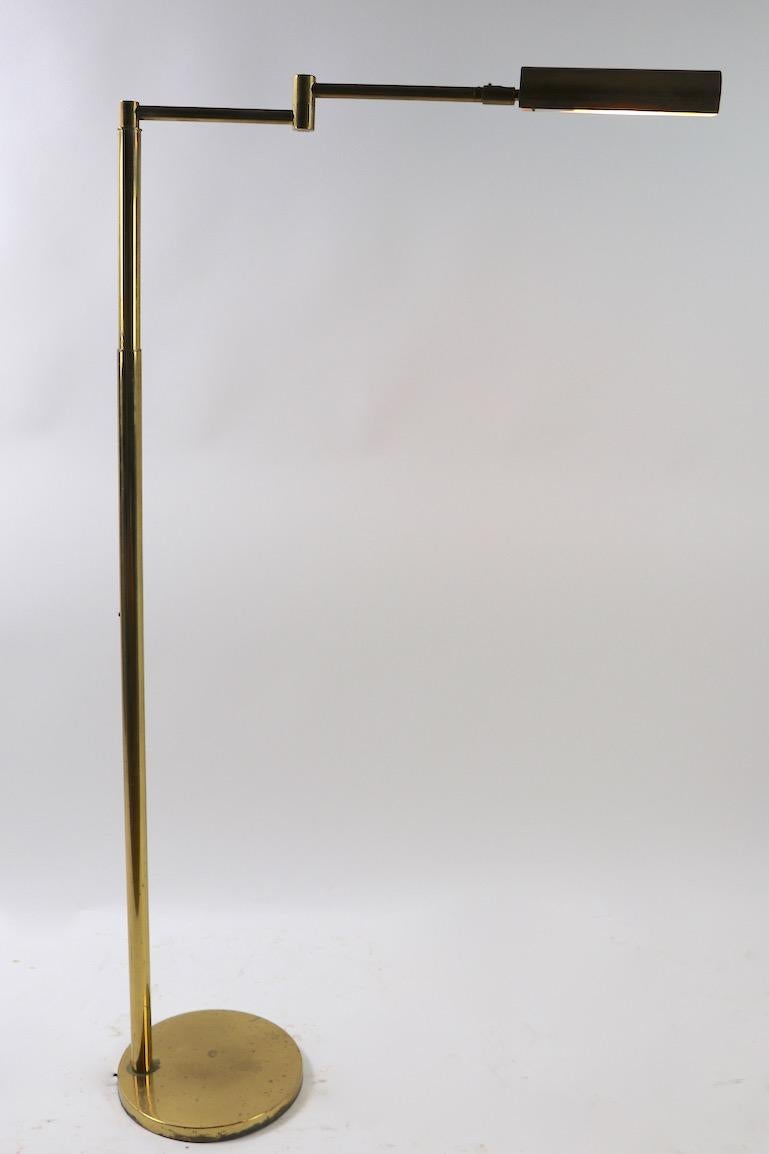 Adjustable Brass Floor Lamp by Koch & Lowy 3