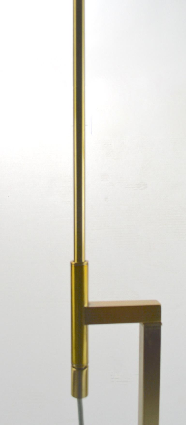 Mid-Century Modern Adjustable Brass Floor Lamp by Laurel