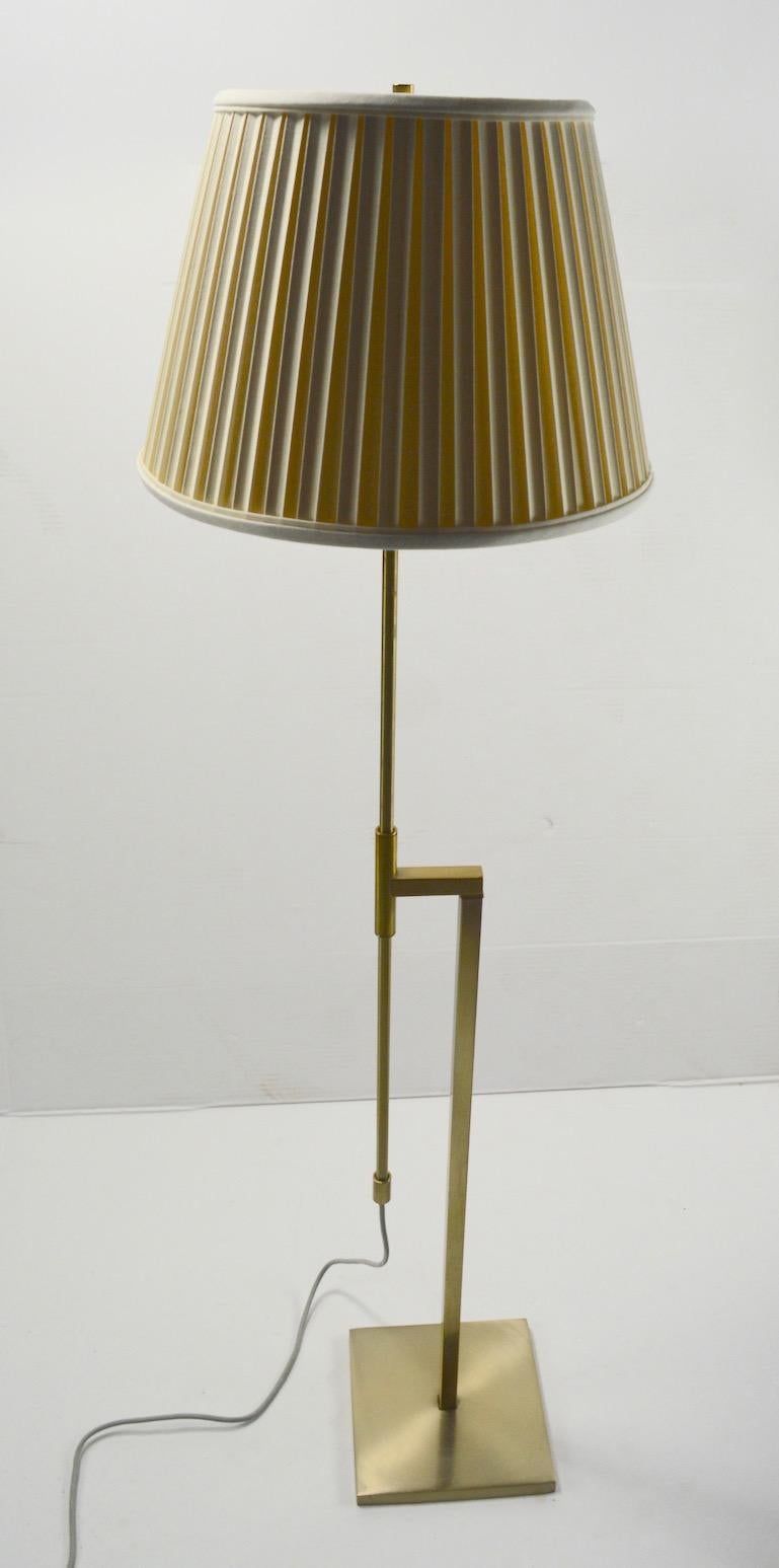 Mid-20th Century Adjustable Brass Floor Lamp by Laurel